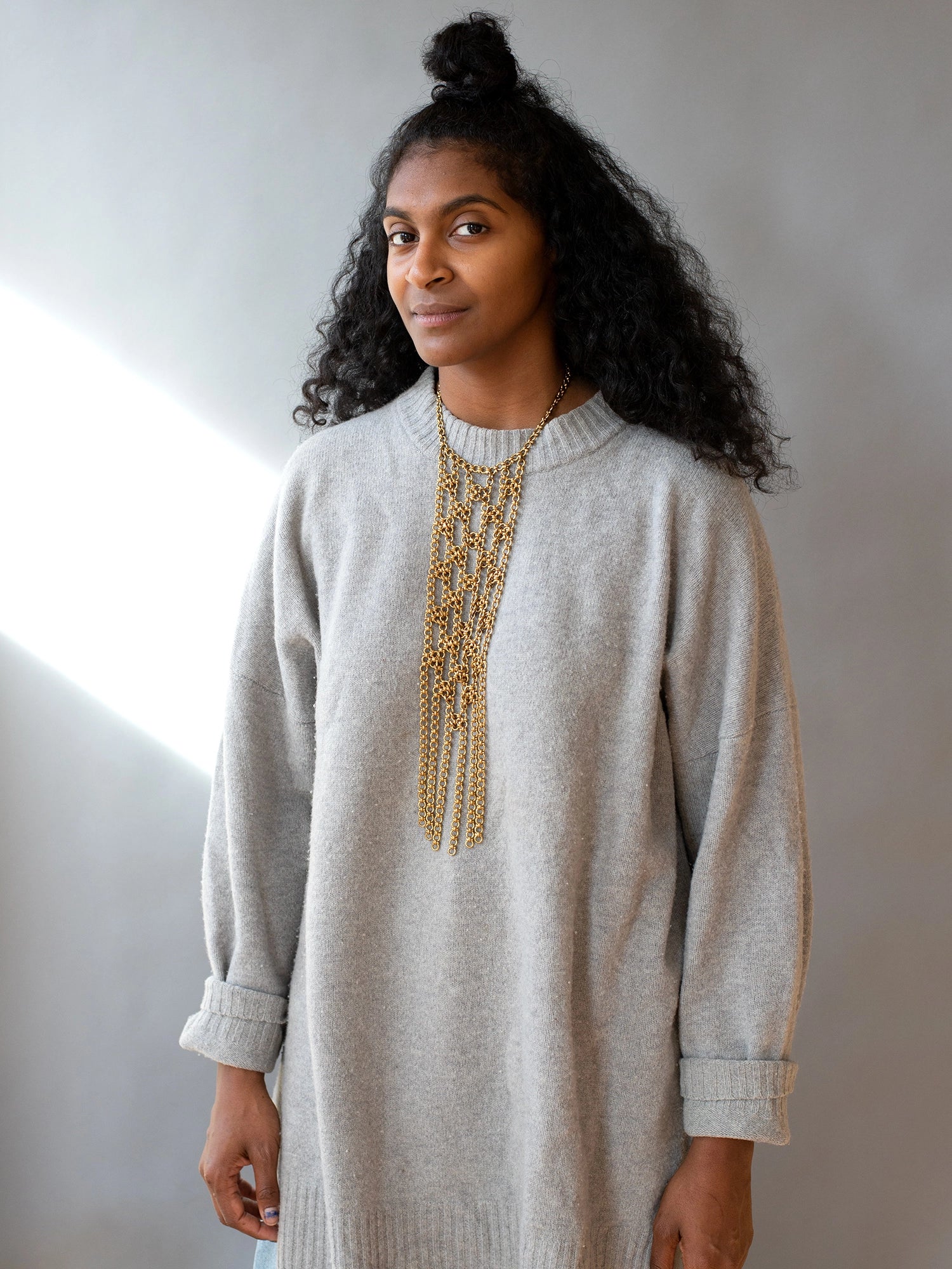 Oona Brass Chain Bib Necklace Michelle Ross