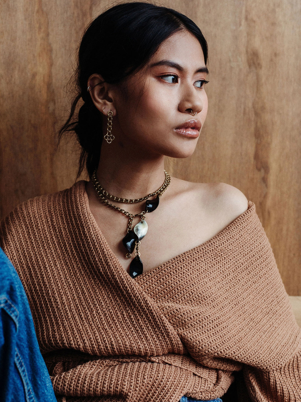 Orit Brass Chain Earrings Michelle Ross