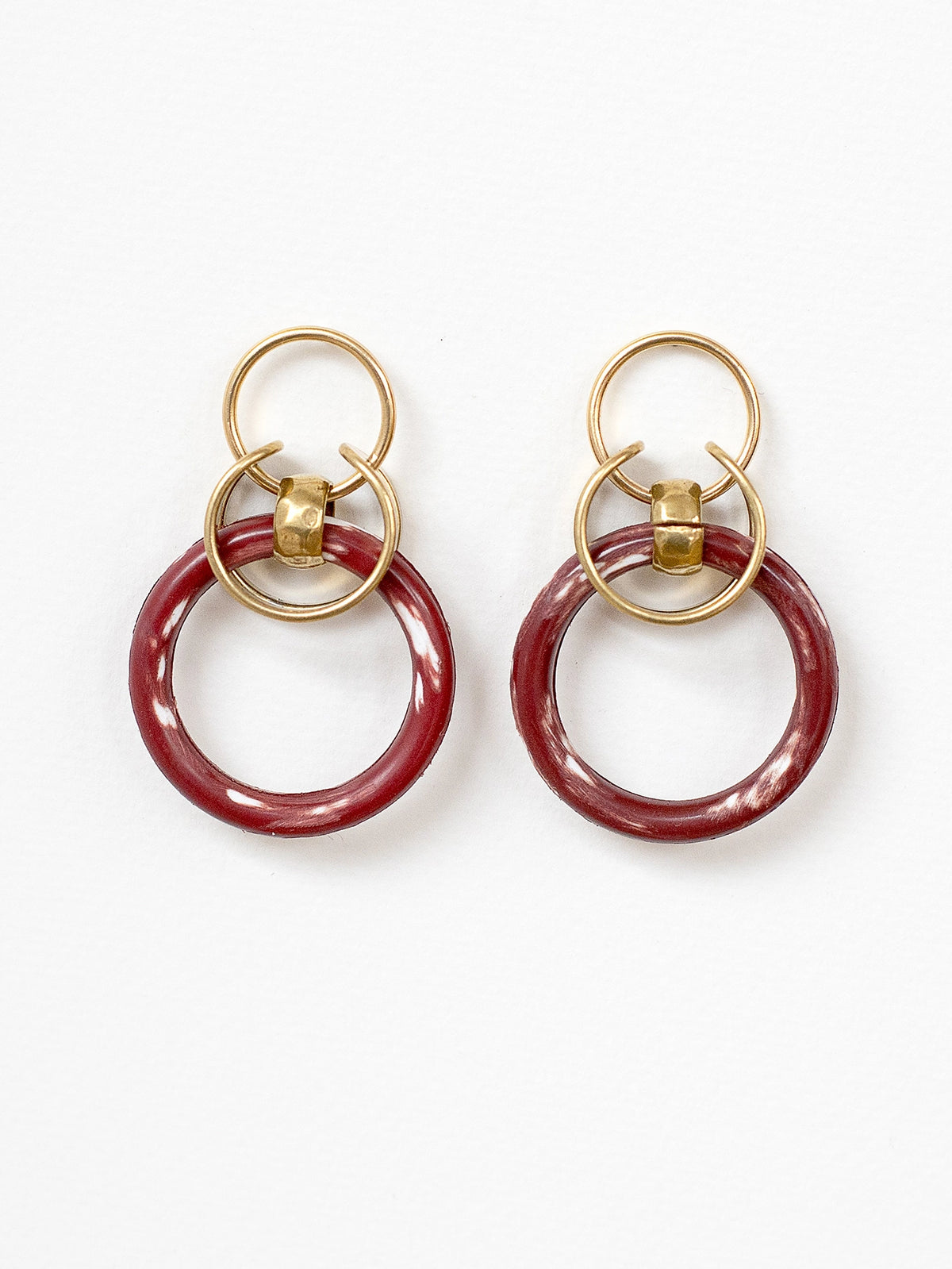 Paola Brass and Vintage Resin Hoop Earrings Michelle Ross