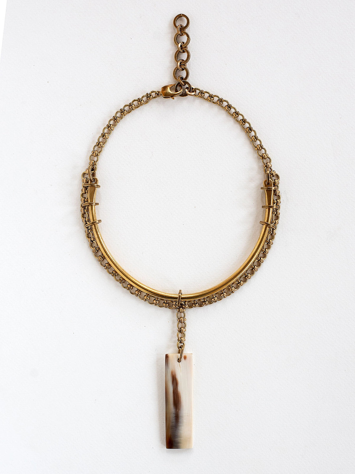 Perris Horn and Brass Necklace Michelle Ross