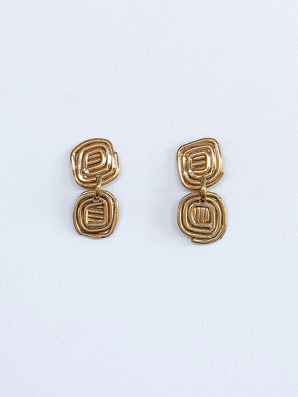 Michelle Ross Mauray Collection Phebe Brass Drop Earrings