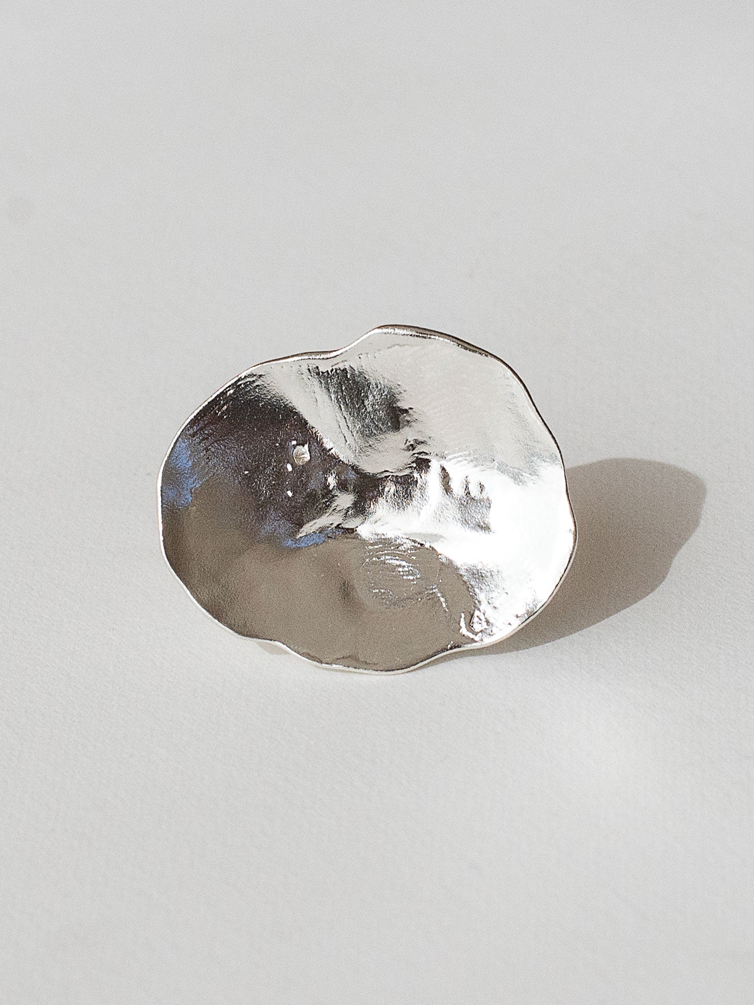 A sculptural statement ring in solid silver handmade by Michelle Ross in Toronto, Canada