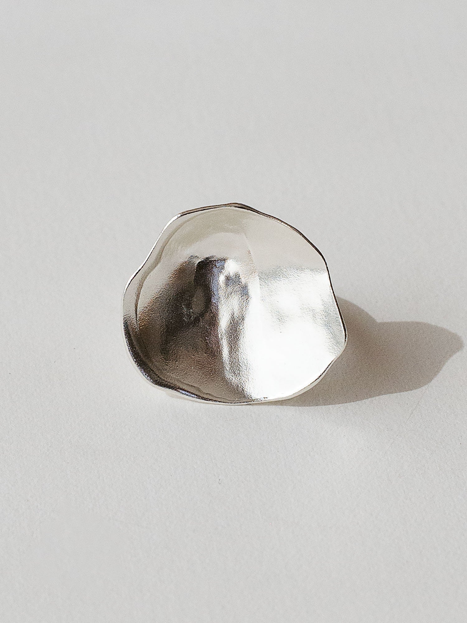 A sculptural statement ring in solid silver handmade by Michelle Ross in Toronto, Canada