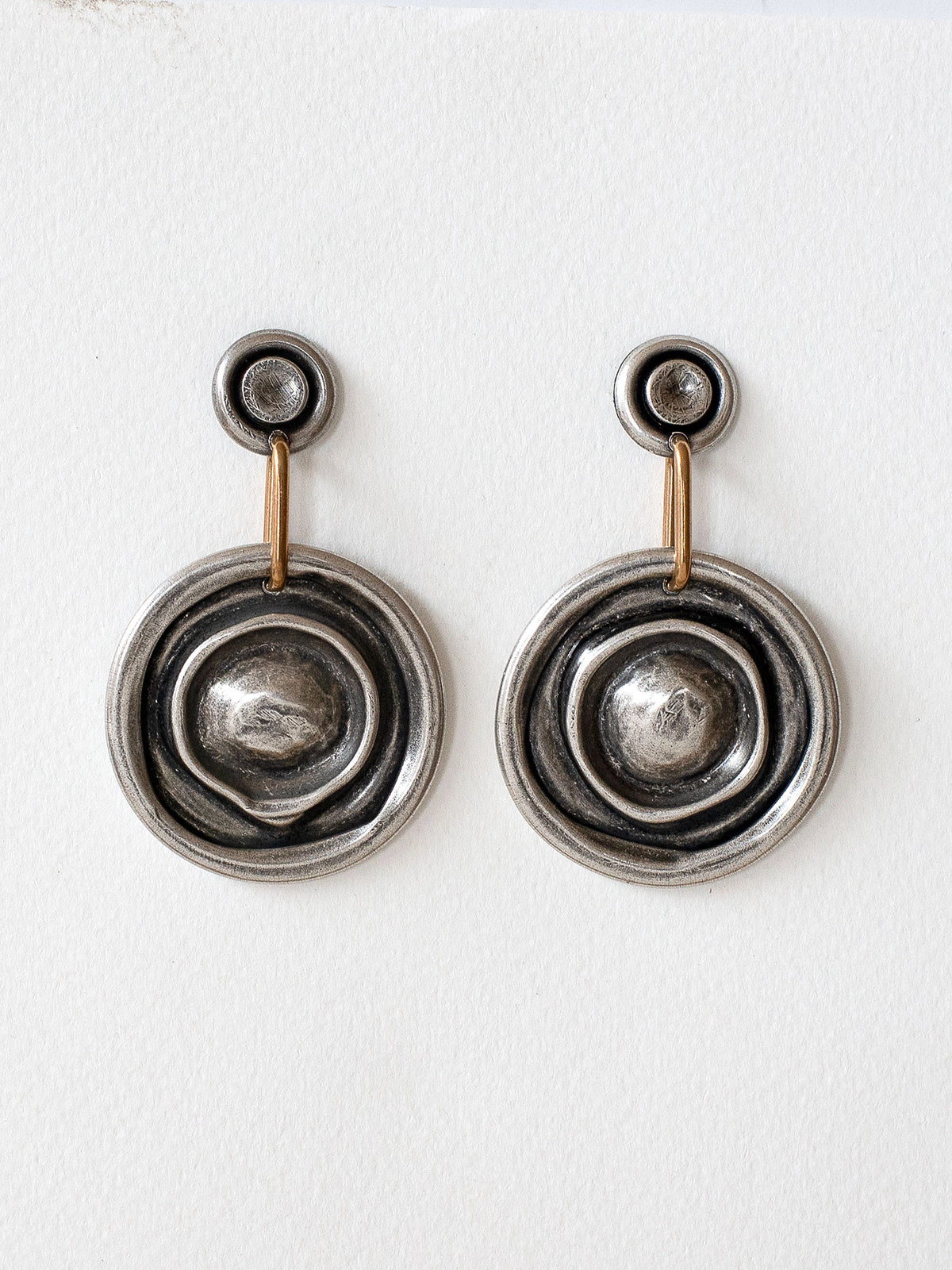 Ruel Brass and Antique Silver Earrings Michelle Ross