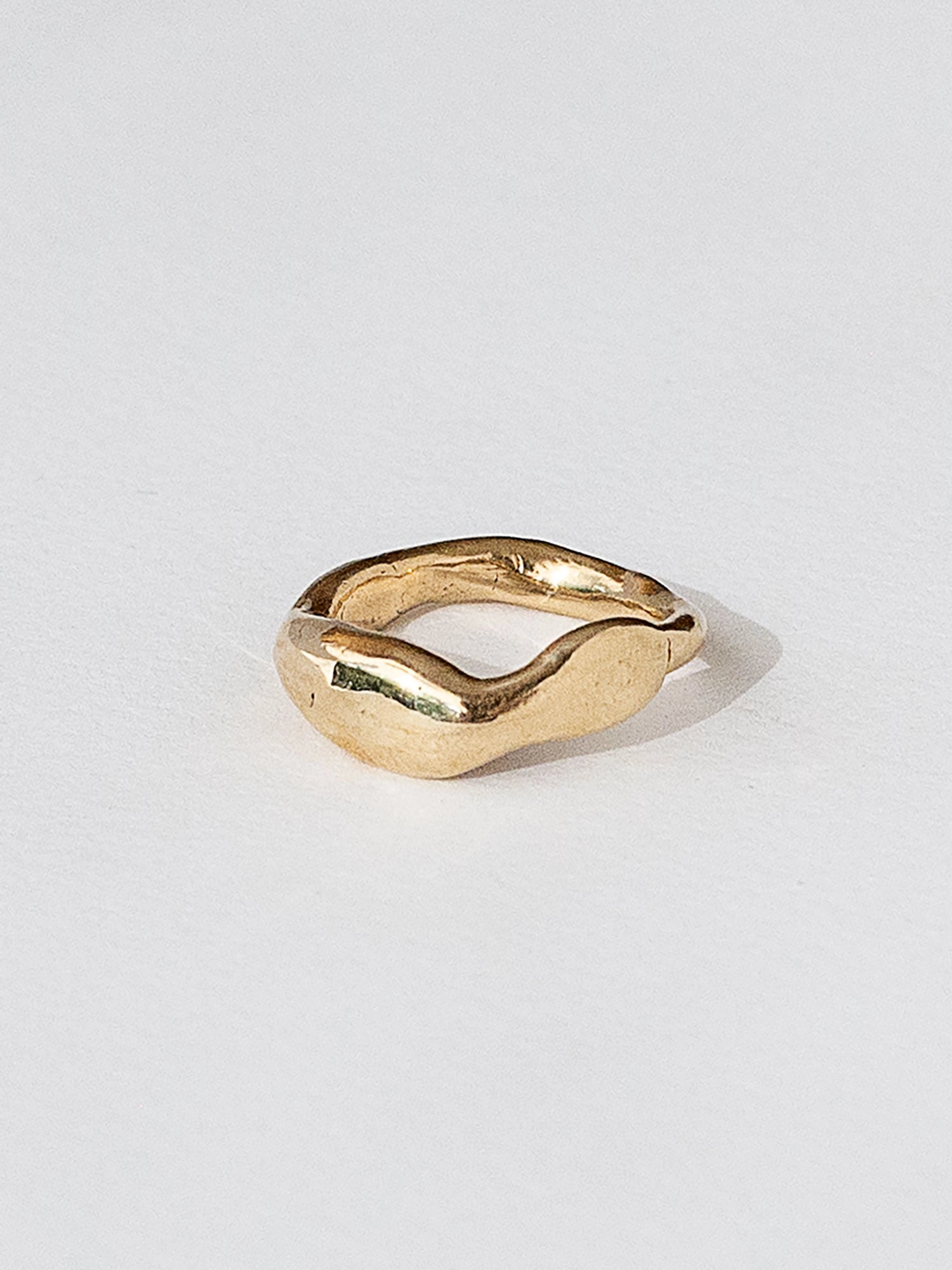 Rune Sculpted Brass Ring Michelle Ross