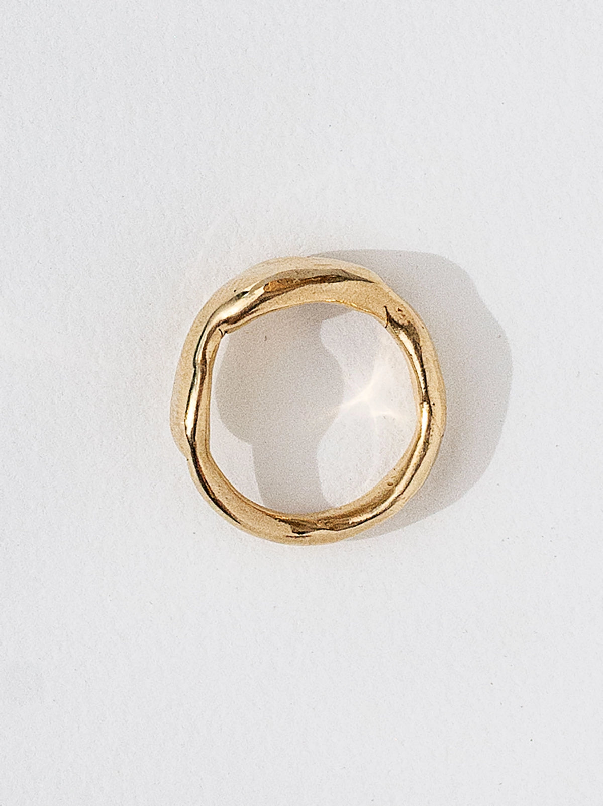 Rune Sculpted Brass Ring Michelle Ross