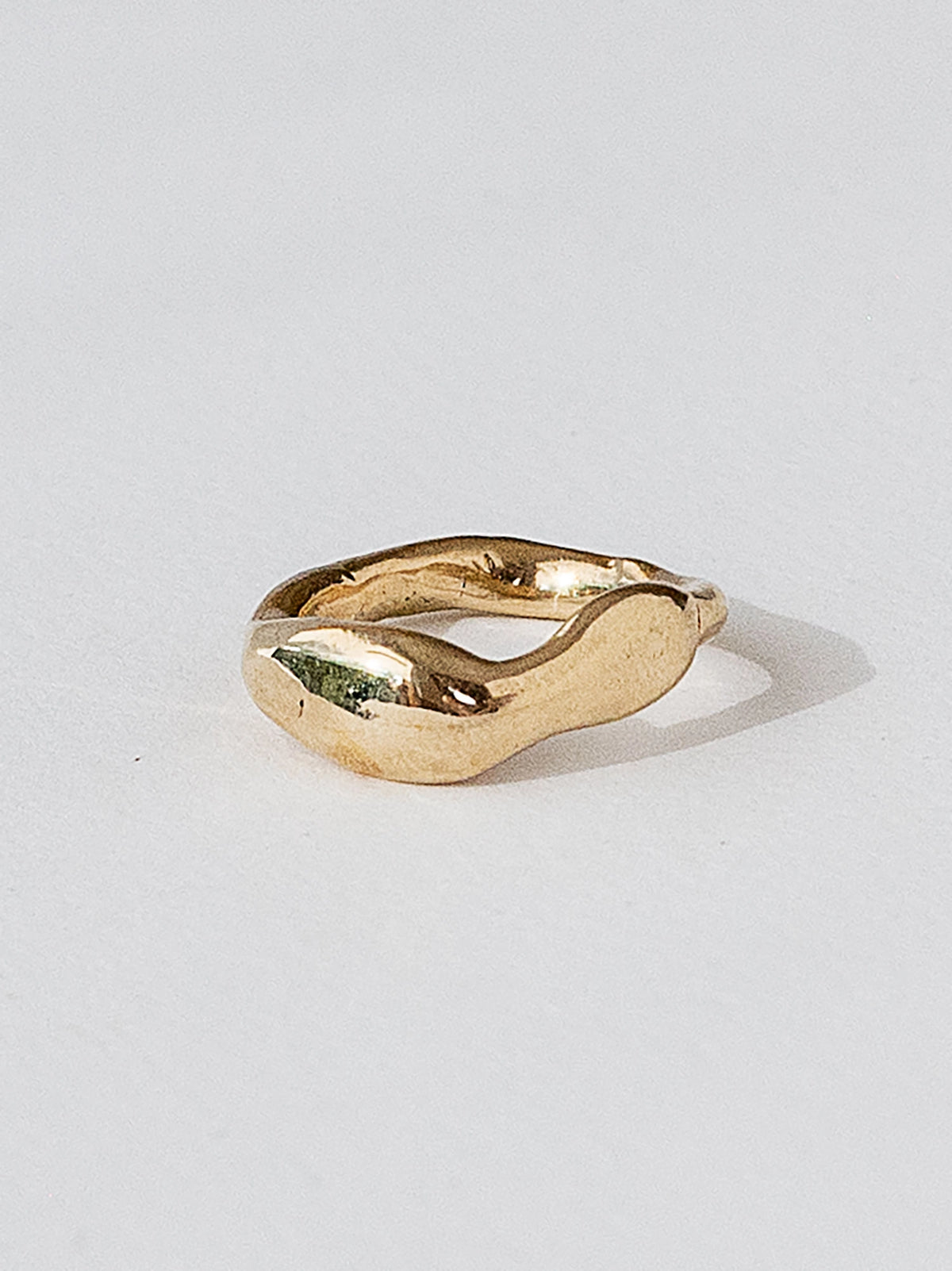 Rune Sculpted Brass Ring Michelle Ross