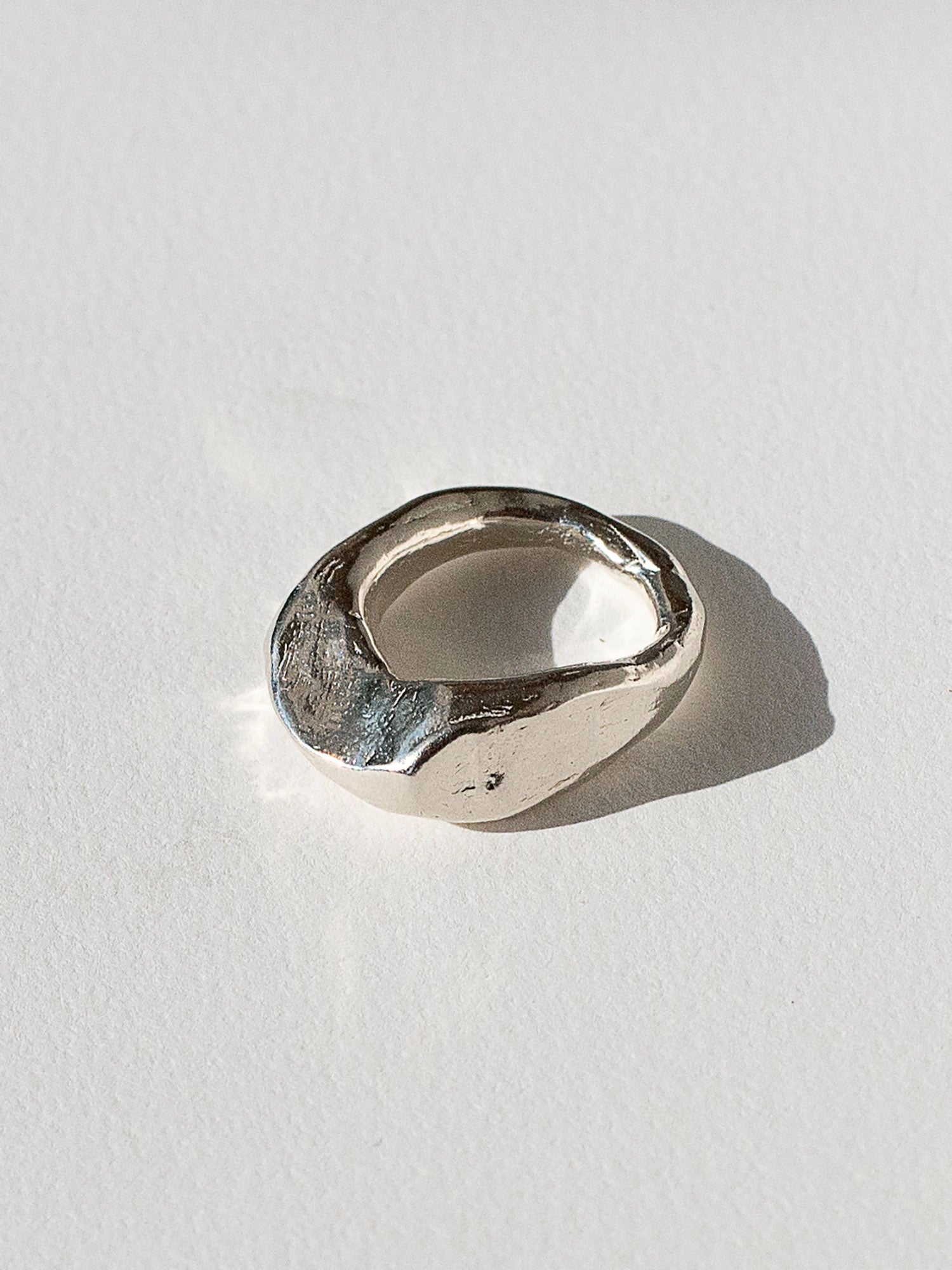 Rune Sculpted Silver Ring Michelle Ross