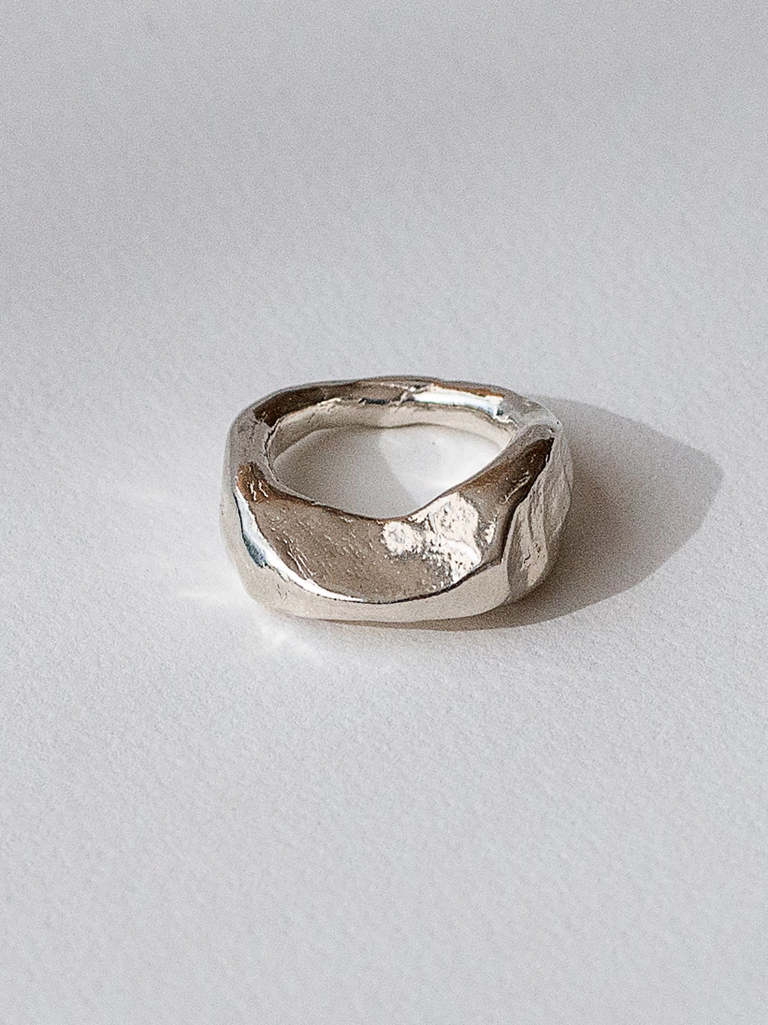 Rune Sculpted Silver Ring Michelle Ross