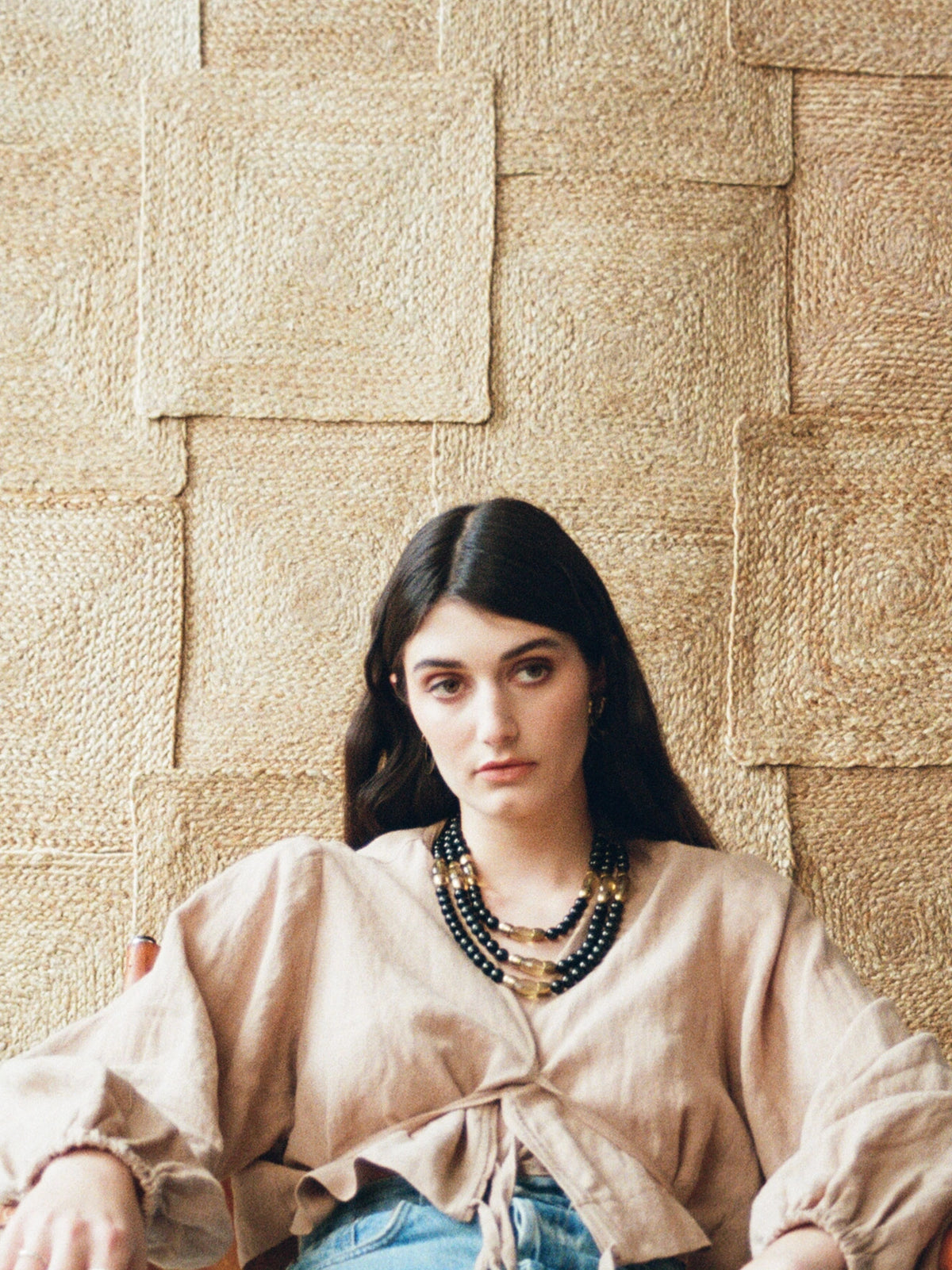 Sandia Brass, Blue Tigers Eye and Lemon Quartz Necklace Michelle Ross