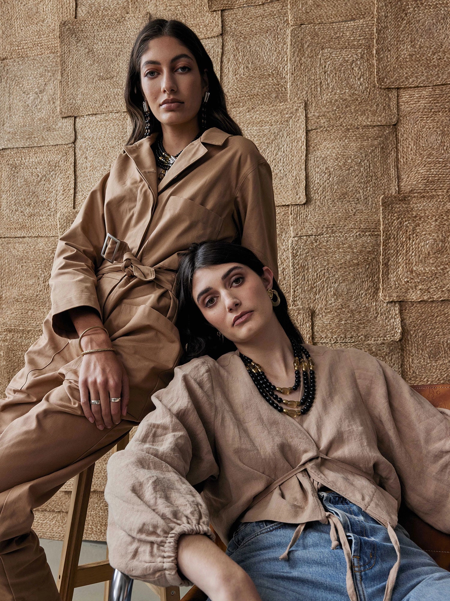 Sandia Brass, Blue Tigers Eye and Lemon Quartz Necklace Michelle Ross