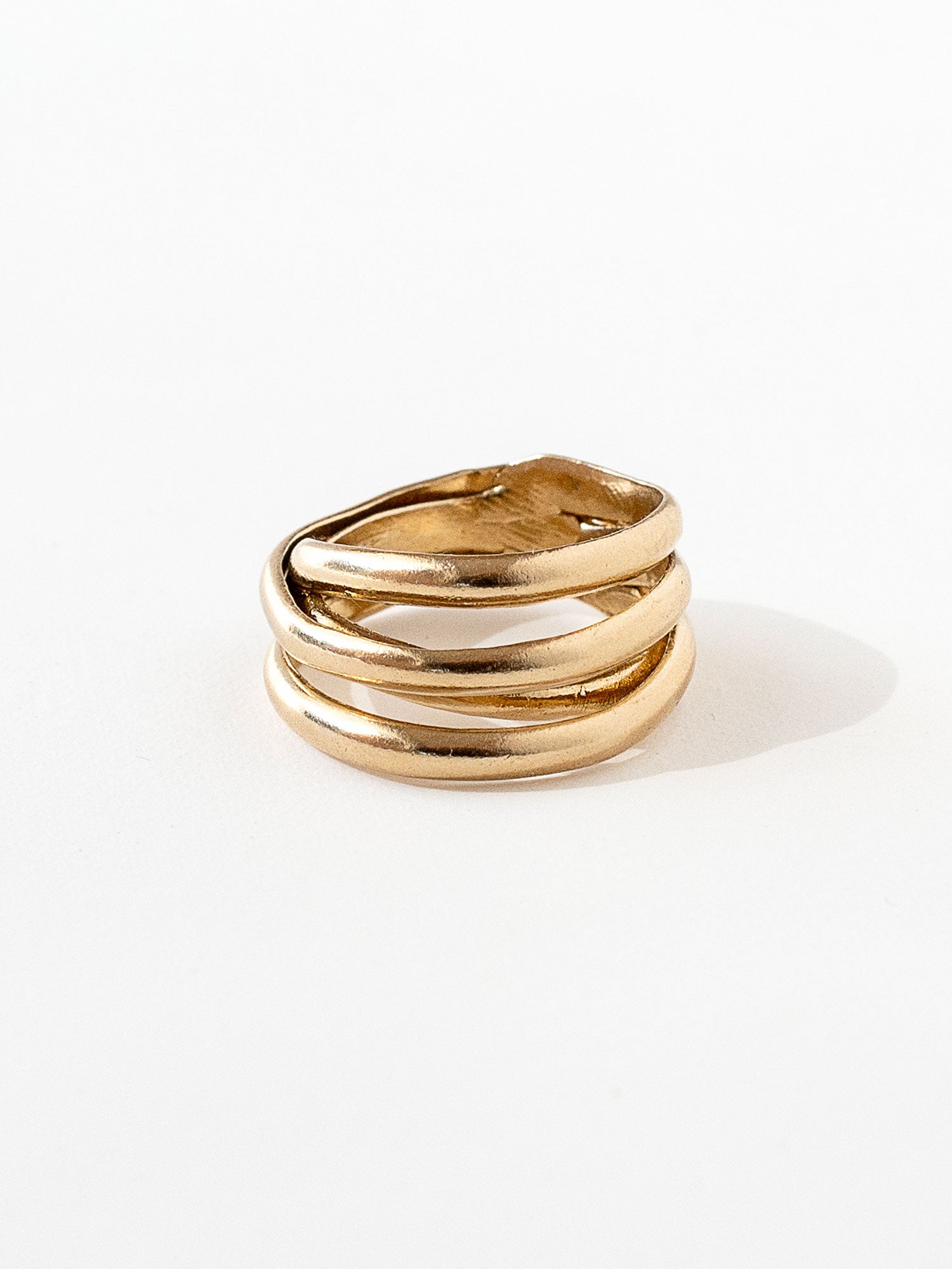 Handmade Large Stacked Brass Ring by Michelle Ross Toronto