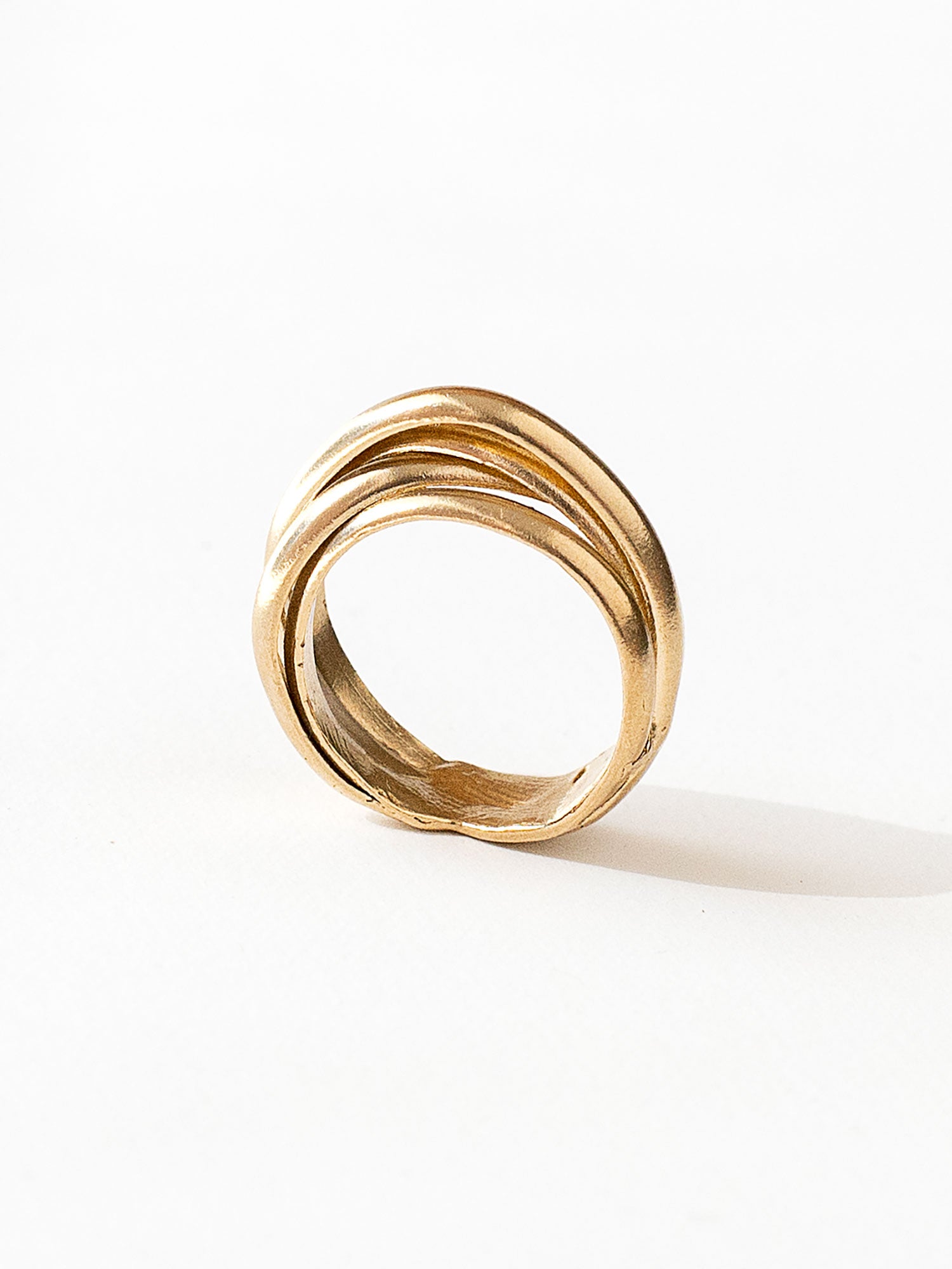 Handmade Medium Stacked Brass Ring by Michelle Ross Toronto