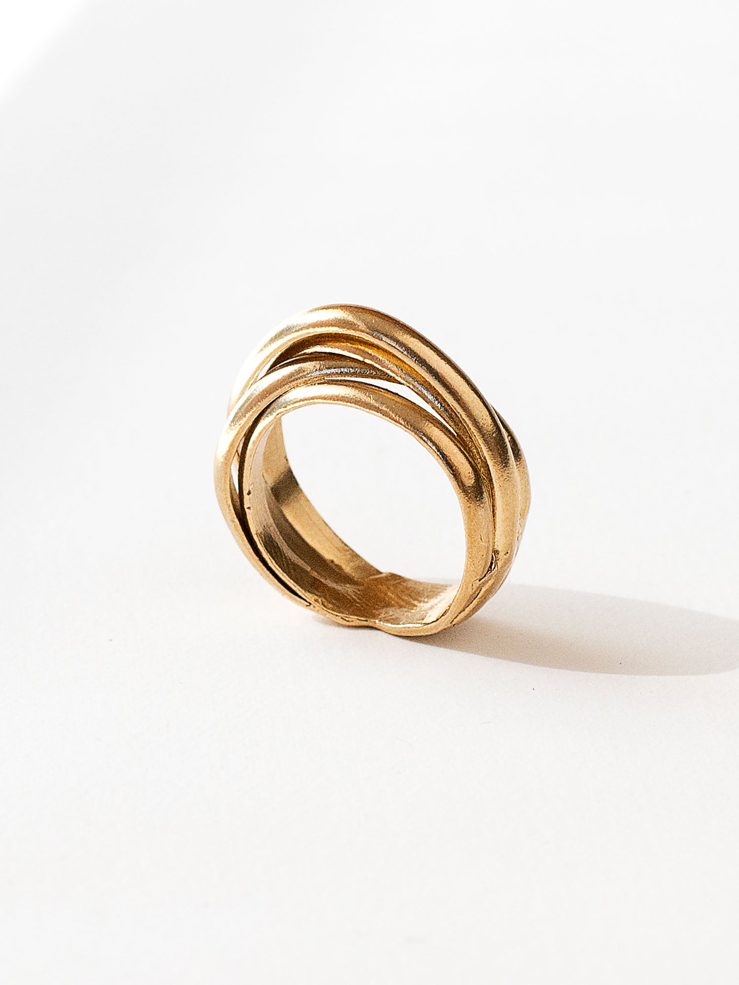 Handmade Medium Stacked Brass Ring by Michelle Ross Toronto