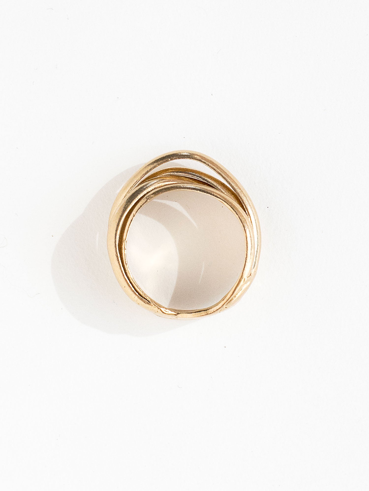 Handmade Medium Stacked Brass Ring by Michelle Ross Toronto