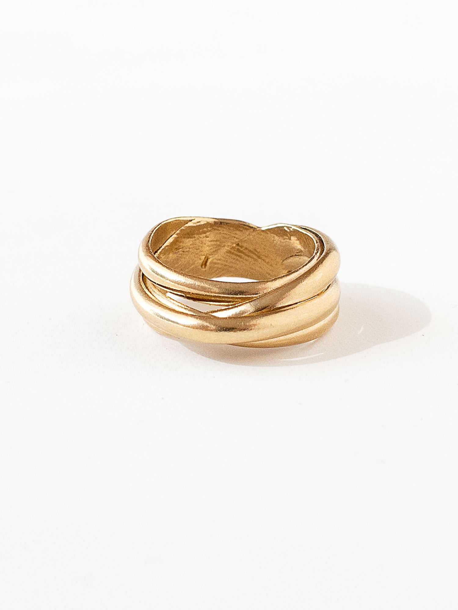 Handmade Medium Stacked Brass Ring by Michelle Ross Toronto