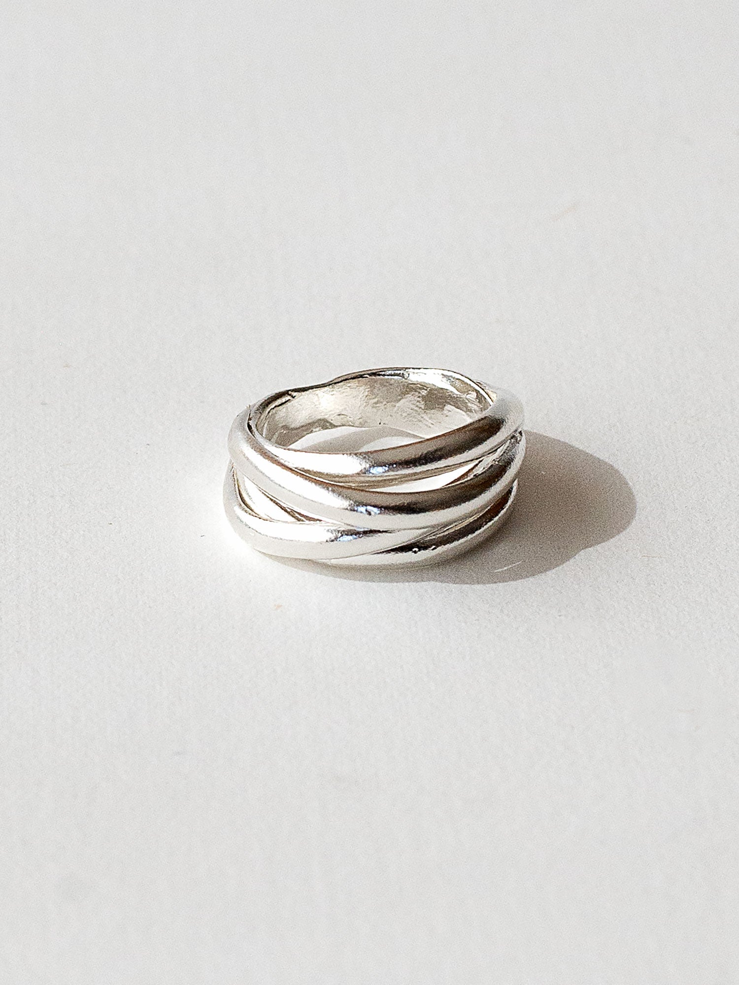 Handmade medium stacked sterling silver ring by Michelle Ross Toronto