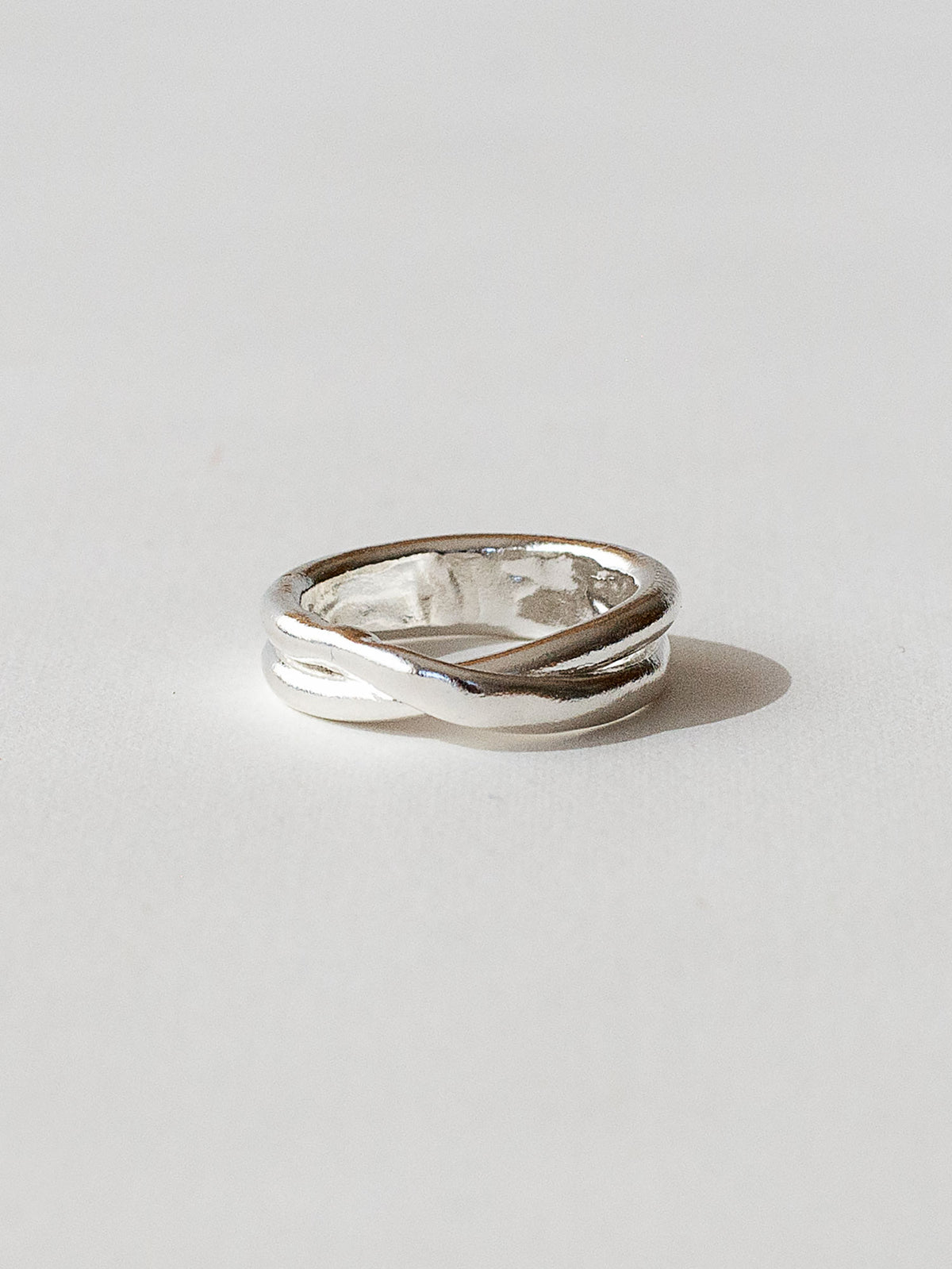 Handmade small stacked sterling silver ring by Michelle Ross Toronto