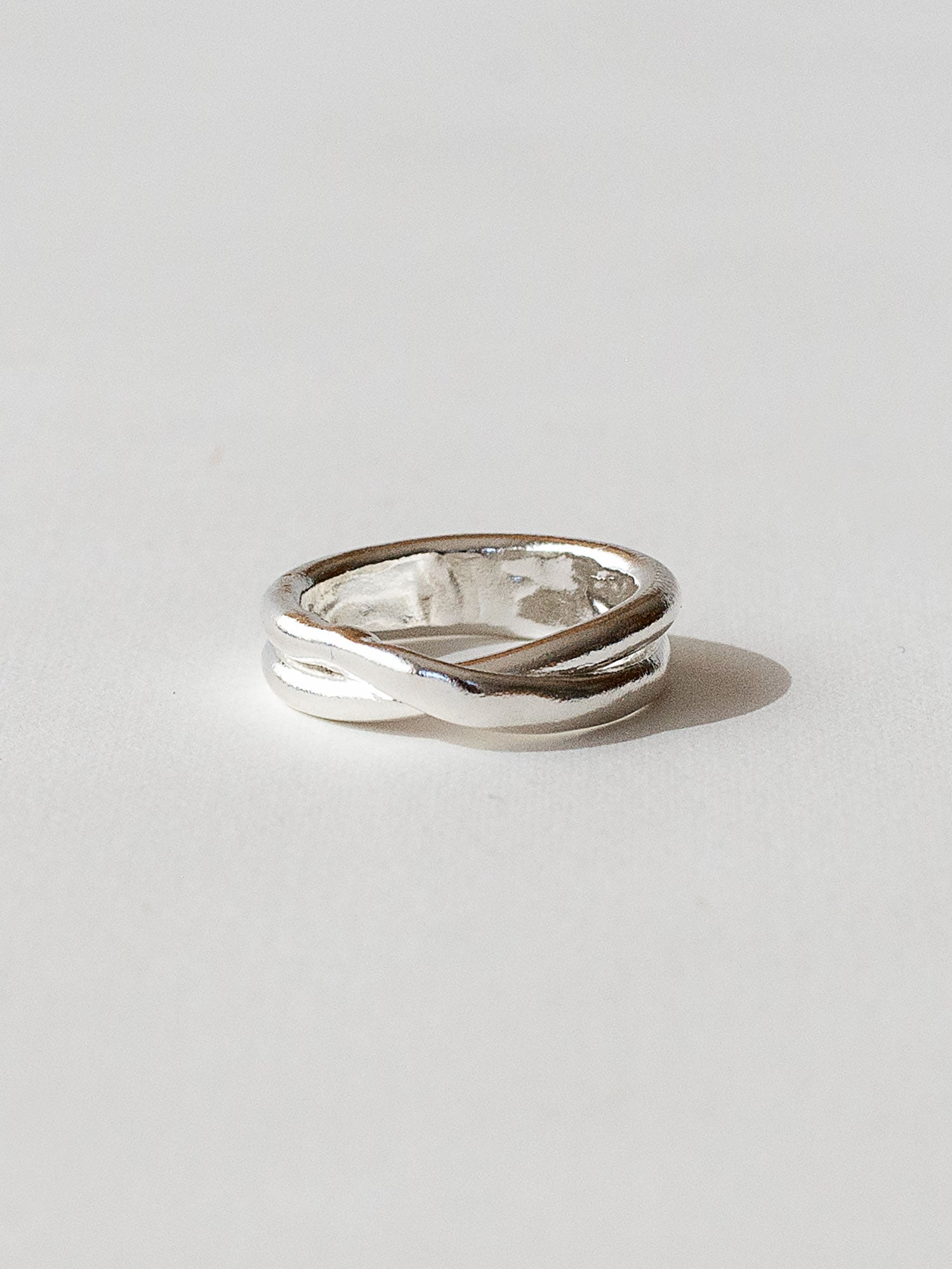 Handmade small stacked sterling silver ring by Michelle Ross Toronto