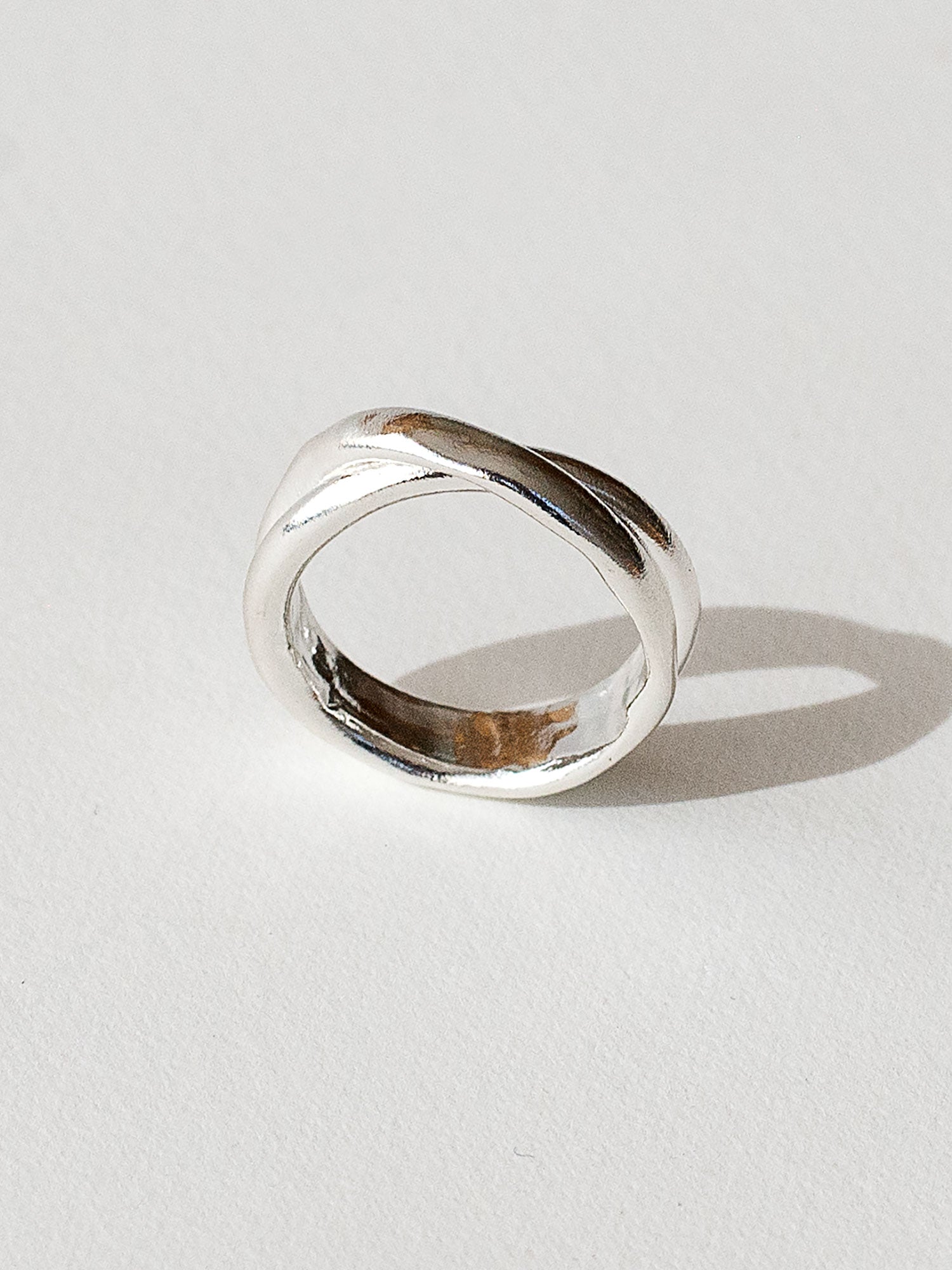 Handmade small stacked sterling silver ring by Michelle Ross Toronto