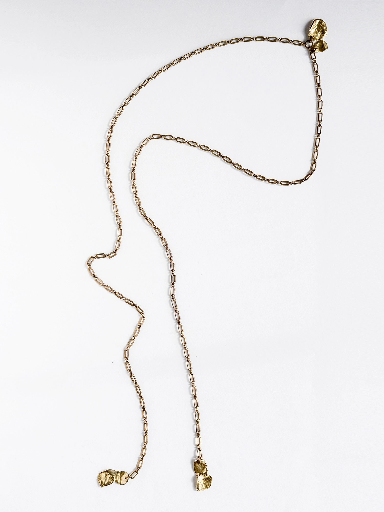 Shane Brass Chain Lariat Necklace Michelle Ross