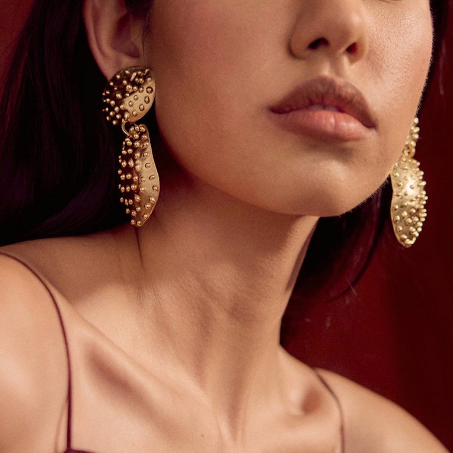 A Photo of Contemporary Statement Brass  Earrings from Toronto jeweller Michelle Ross