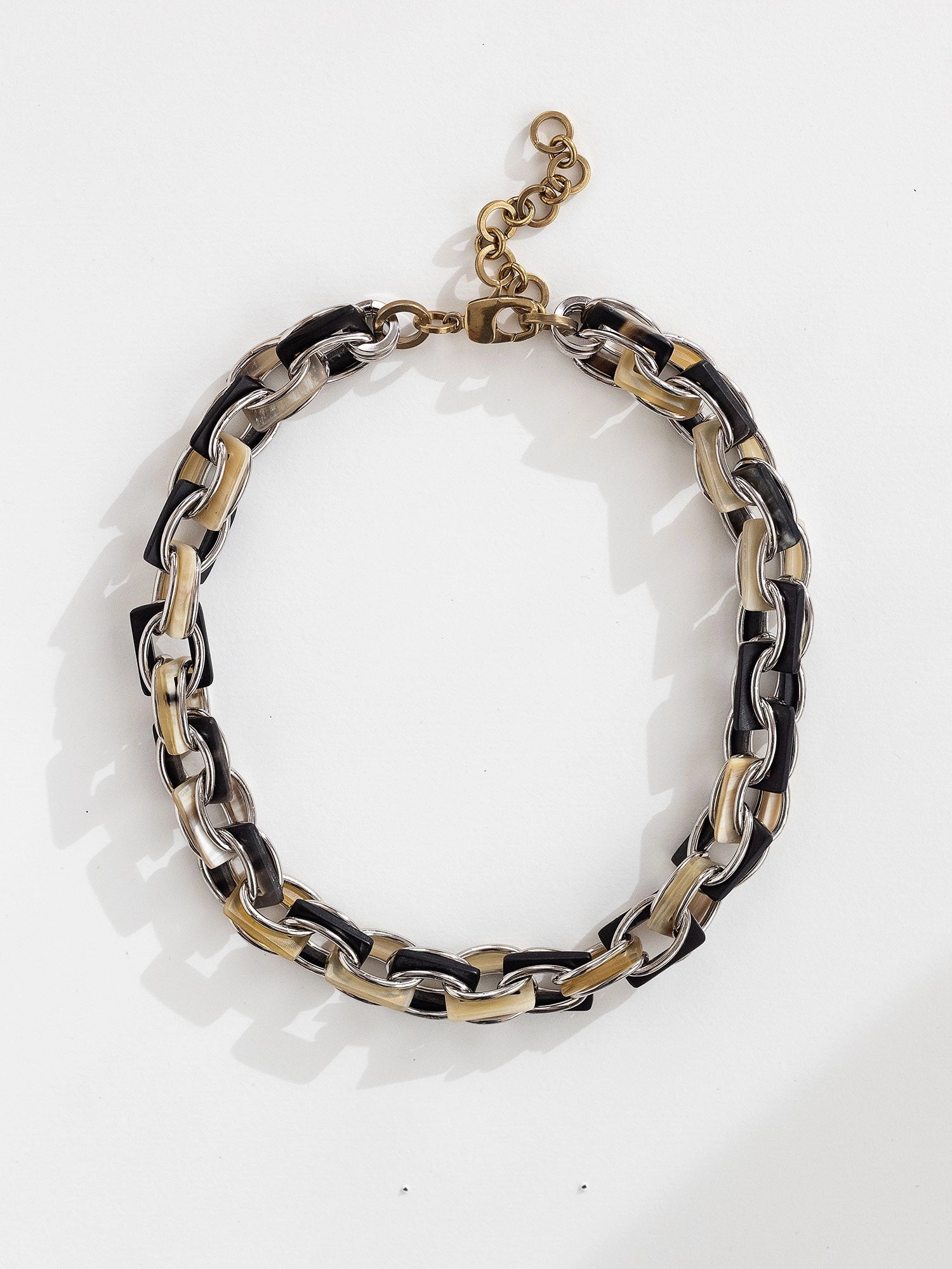 Sterling Silver and Horn Chain Link Necklace by Michelle Ross