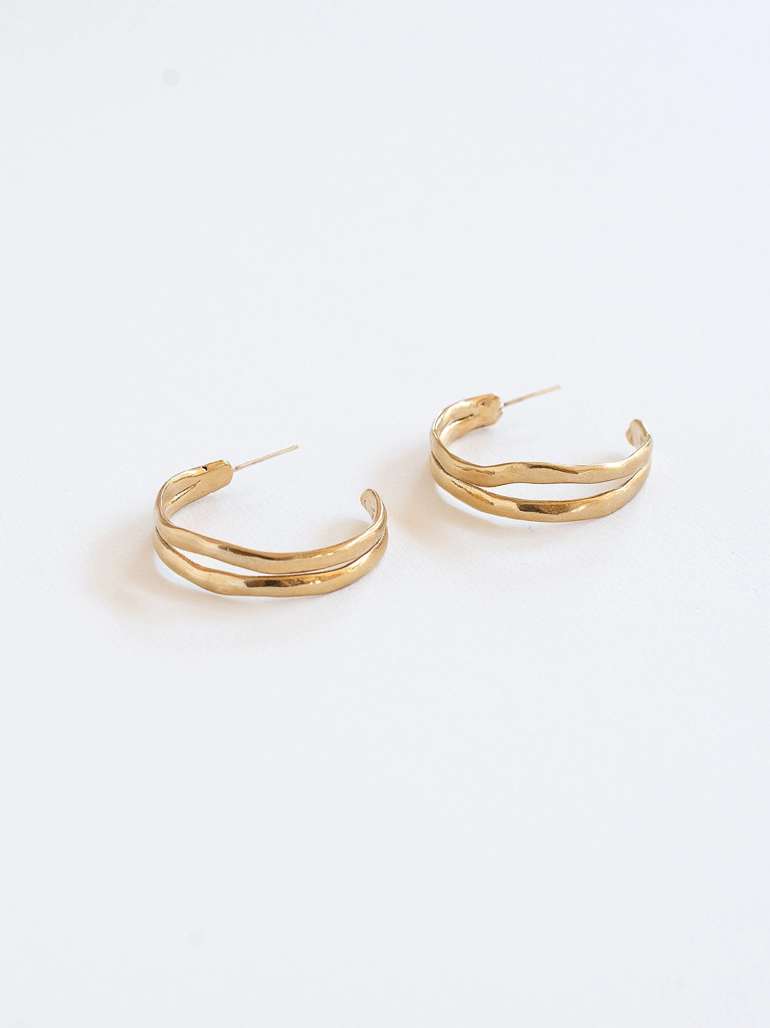 Suze Solid Brass Hoop Earrings Michelle Ross