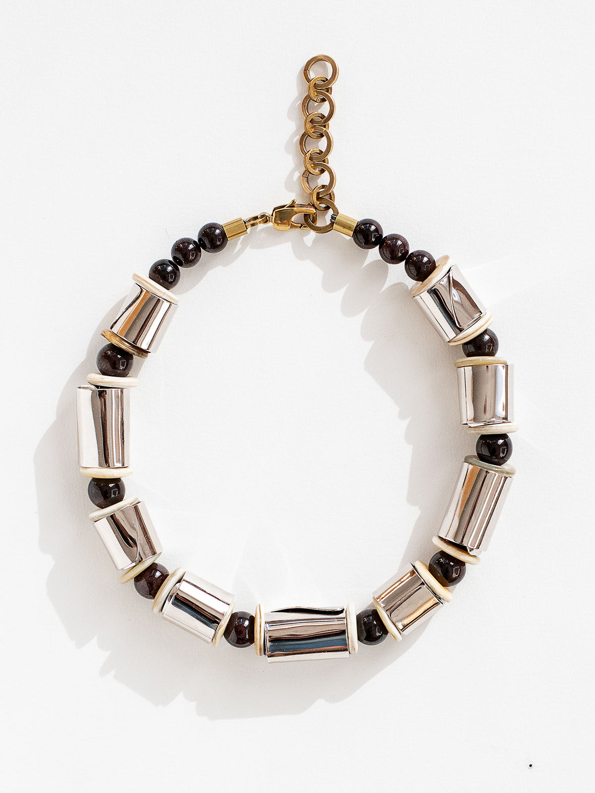 Tala Silver, Horn &amp; Garnet Necklace by Michelle Ross