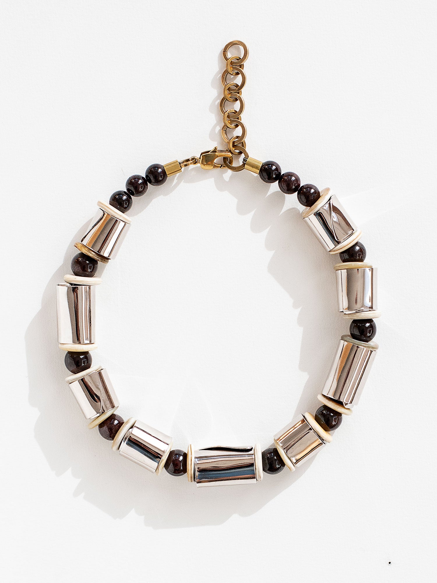 Tala Silver, Horn & Garnet Necklace by Michelle Ross