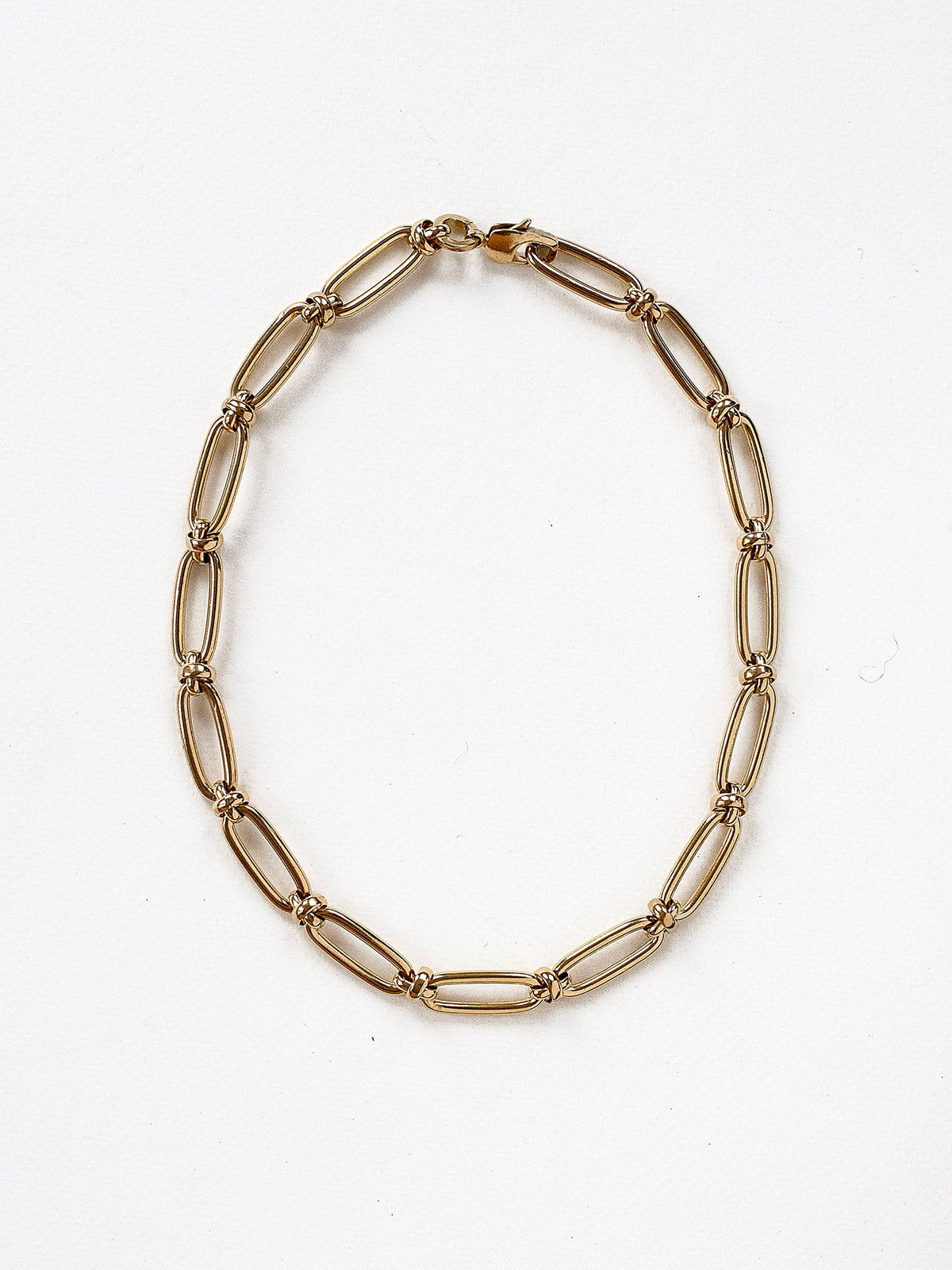 18 inch Thick Oval Brass Chain Necklace by Michelle Ross