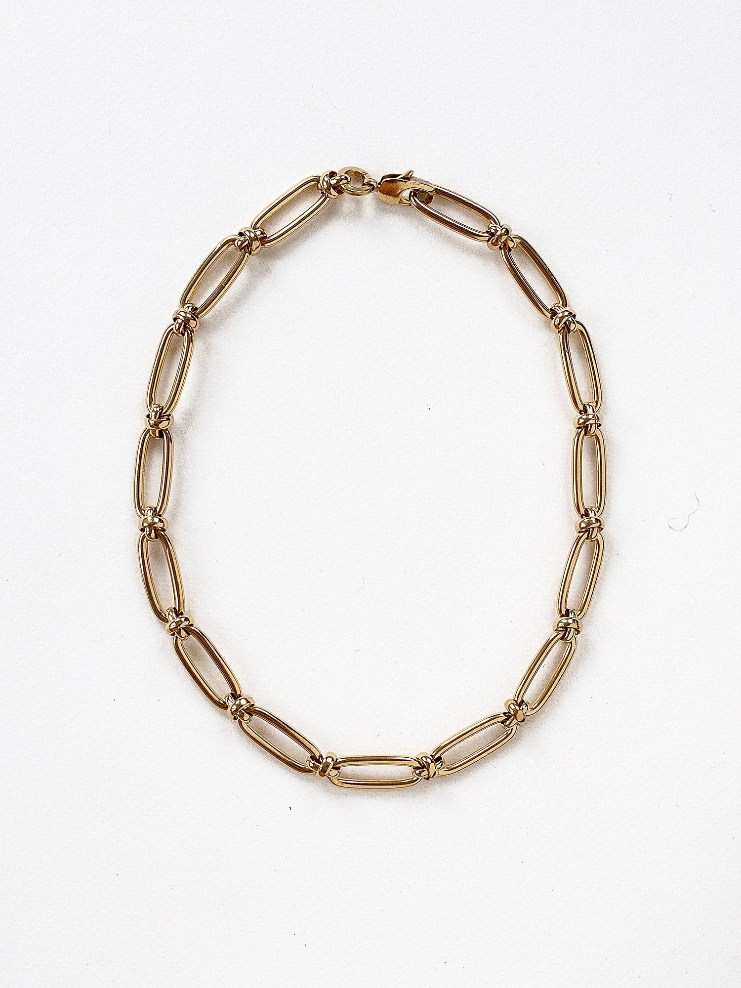 3 different lengths of Thick Oval Brass Chain Necklaces by Michelle Ross