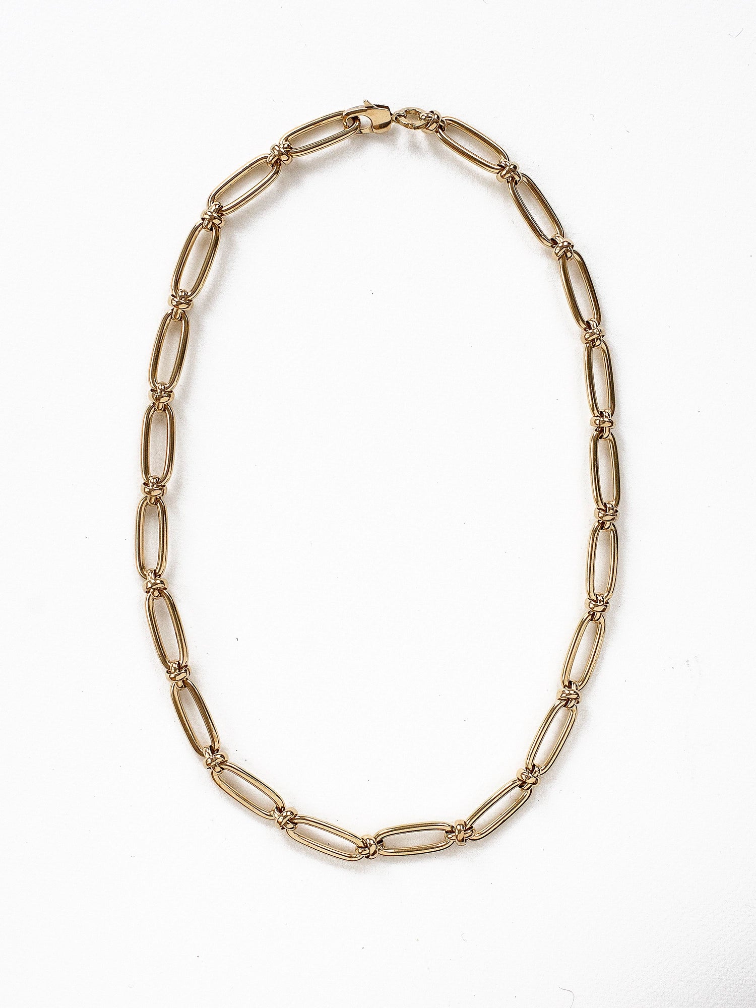 24 inch Thick Oval Brass Chain Necklace by Michelle Ross