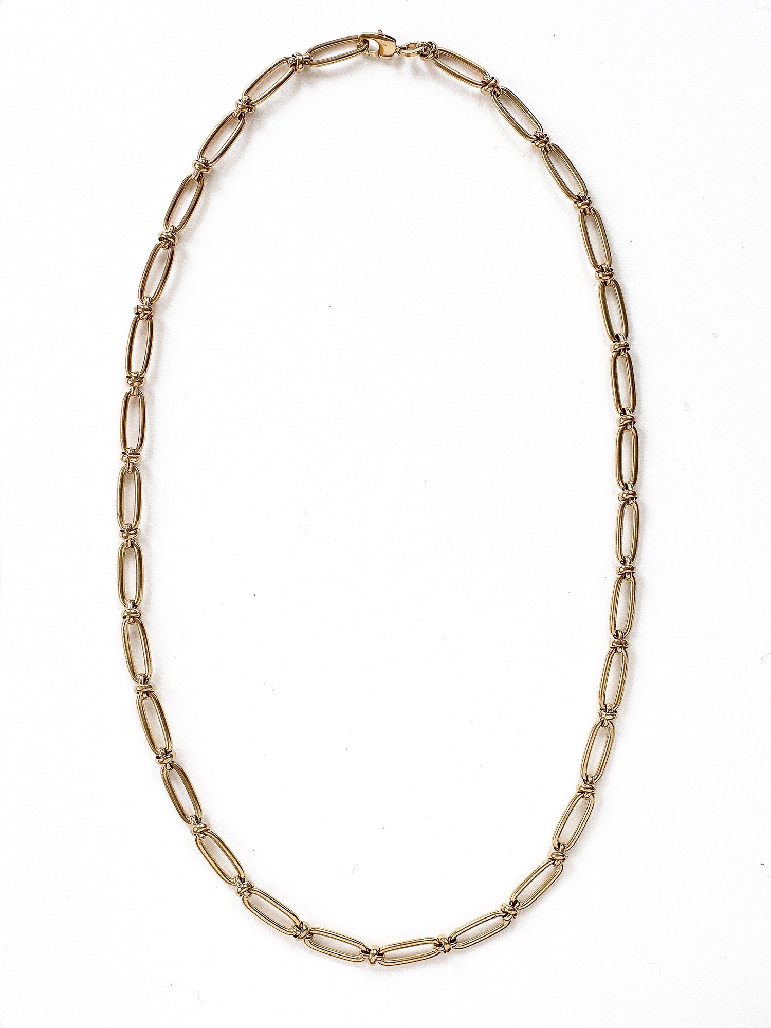 36 inch Thick Oval Brass Chain Necklace by Michelle Ross