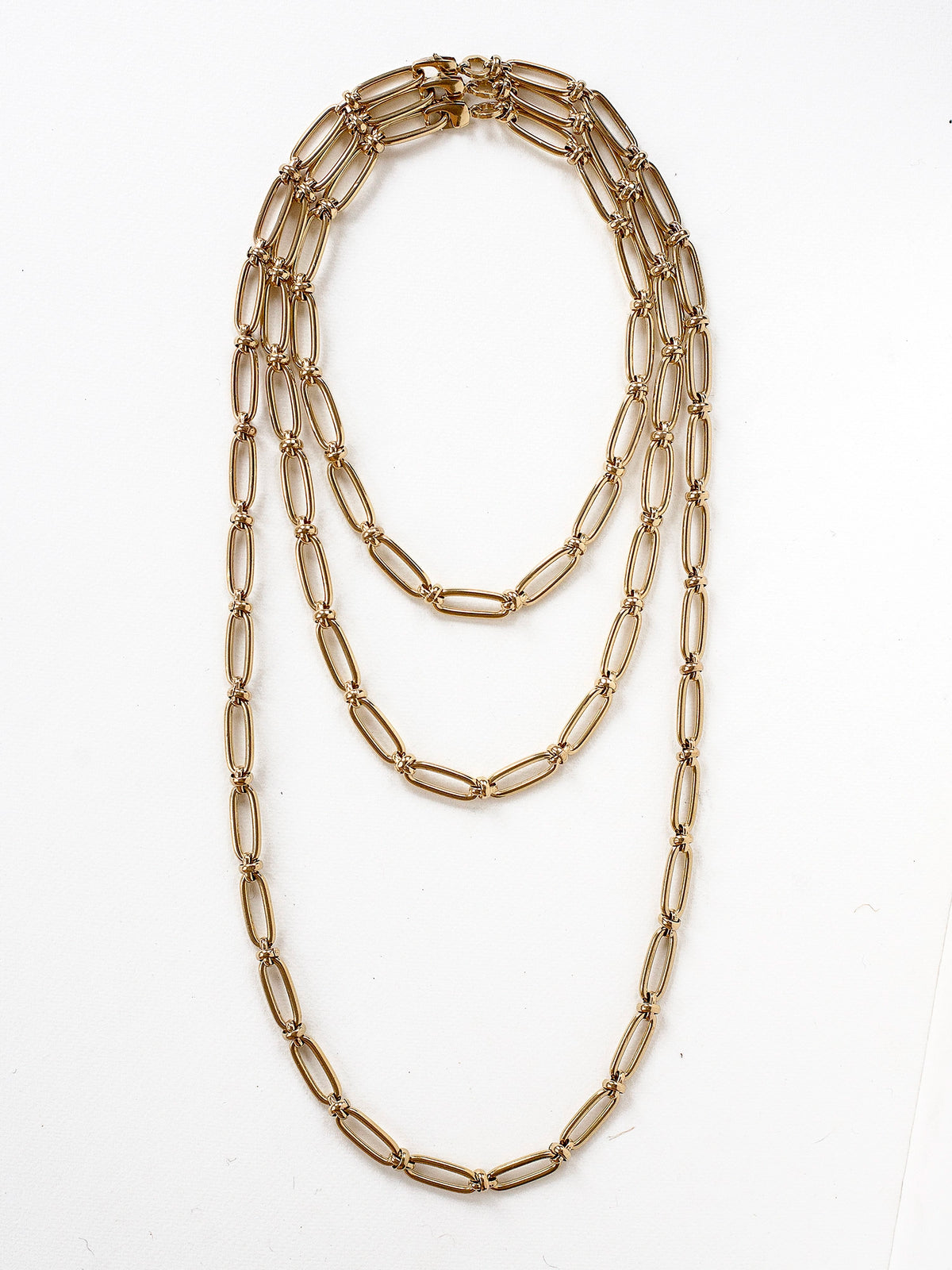 3 different lengths of Thick Oval Brass Chain Necklaces by Michelle Ross