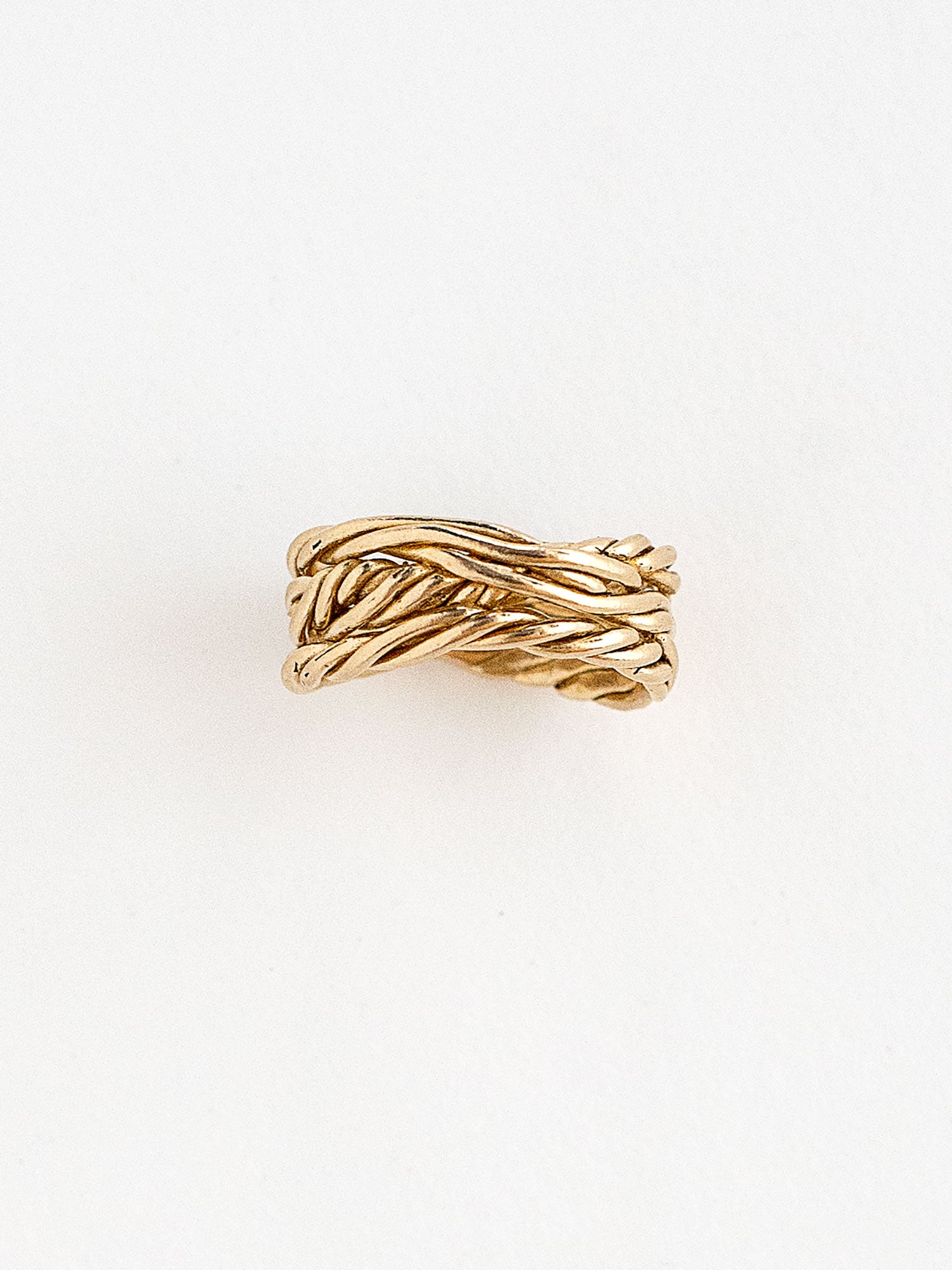 Braided Twisted Brass Ring by Michelle Ross in Toronto Canada