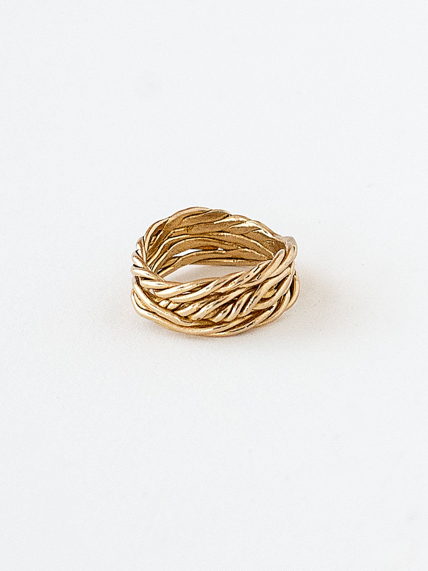 Braided Twisted Brass Ring by Michelle Ross in Toronto Canada