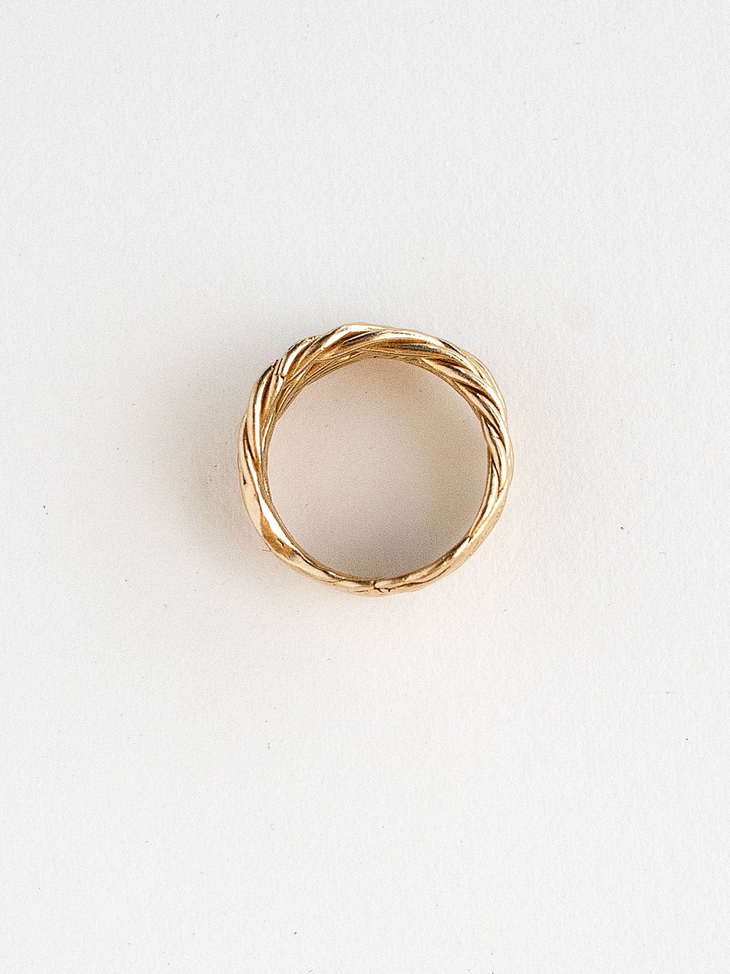Braided Twisted Brass Ring by Michelle Ross in Toronto Canada