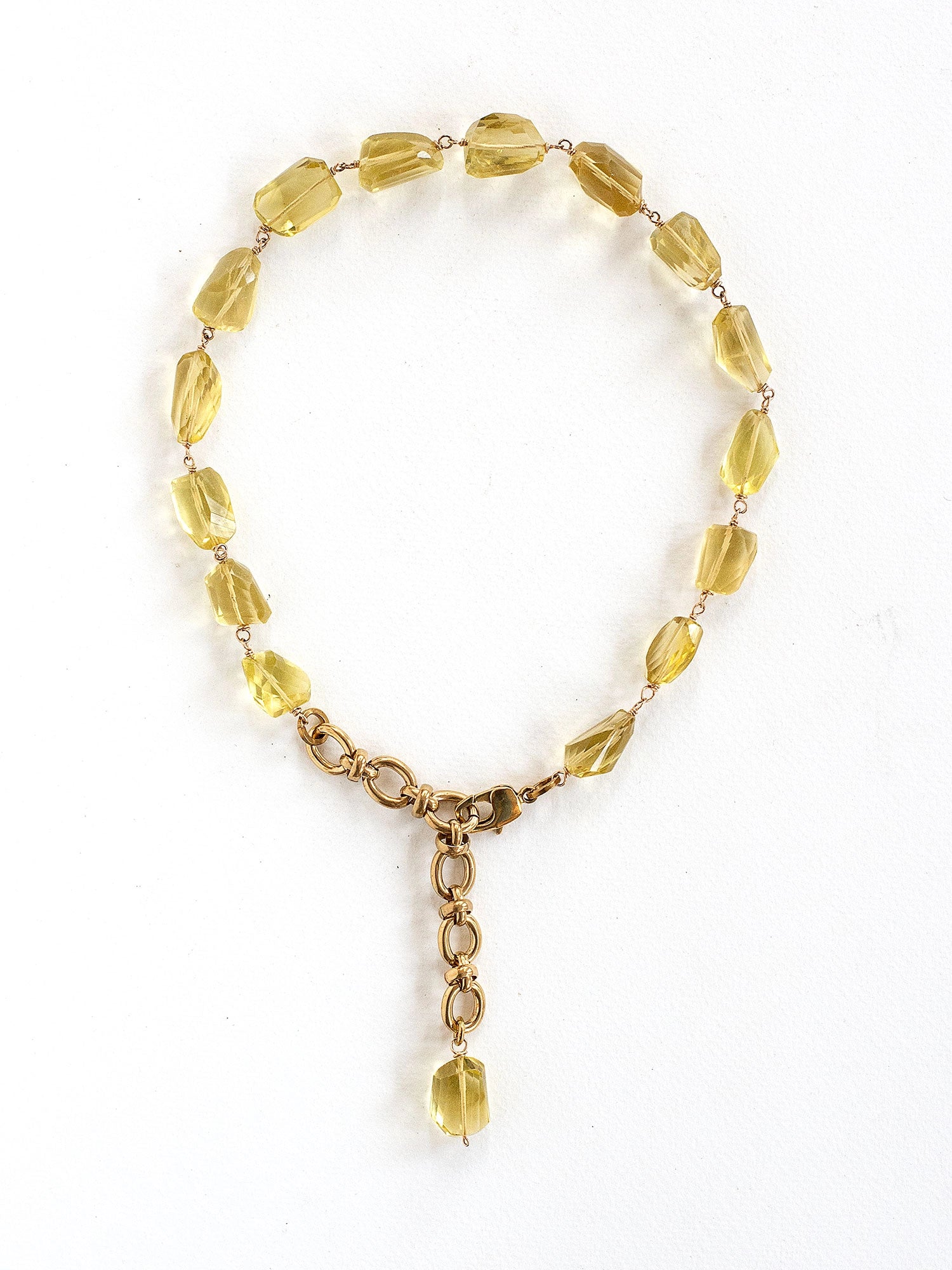 Tula Brass and Lemon Quartz Statement Necklace Michelle Ross