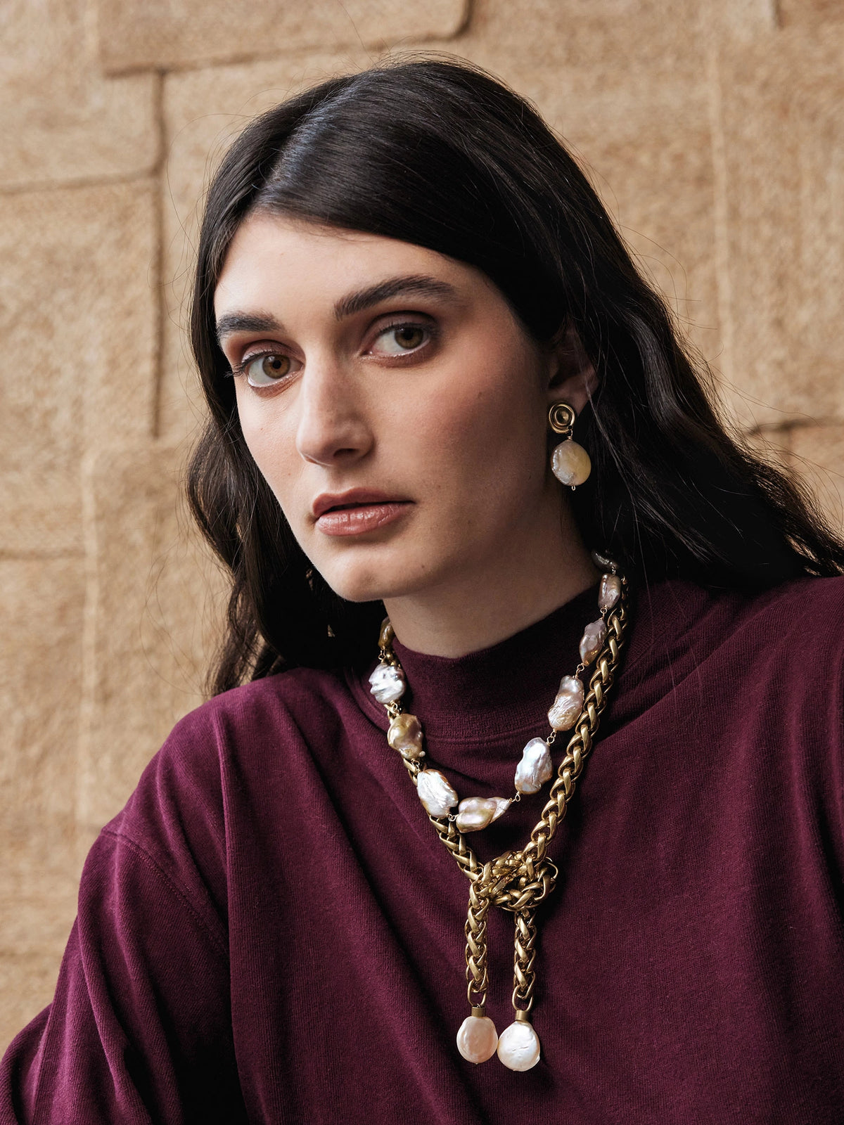 Tula Mauve Pearl Necklace Handcrafted Contemporary Jewellery Michelle Ross Studio