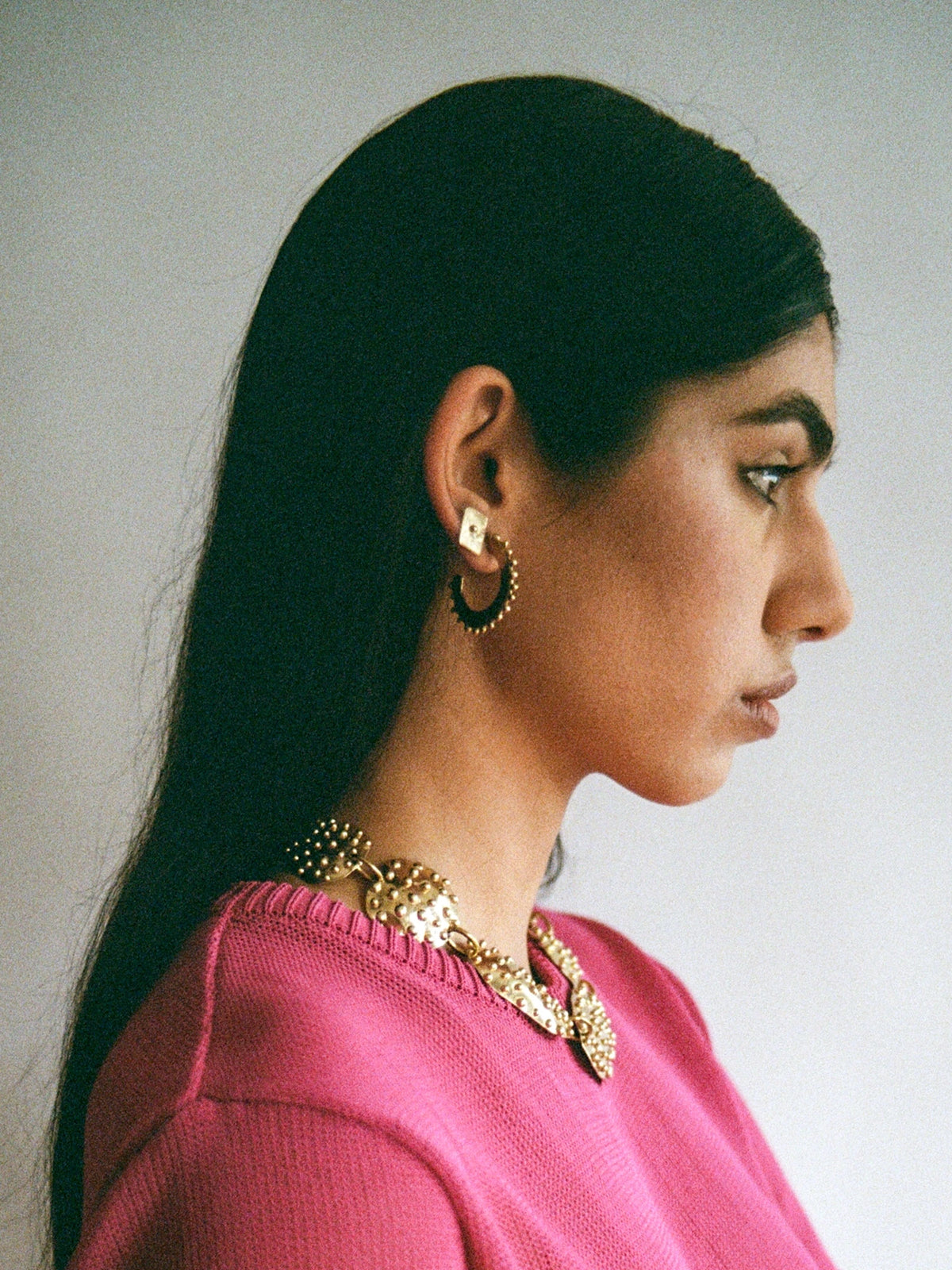 UFA Large Brass Thin Hoop Earrings by Michelle Ross