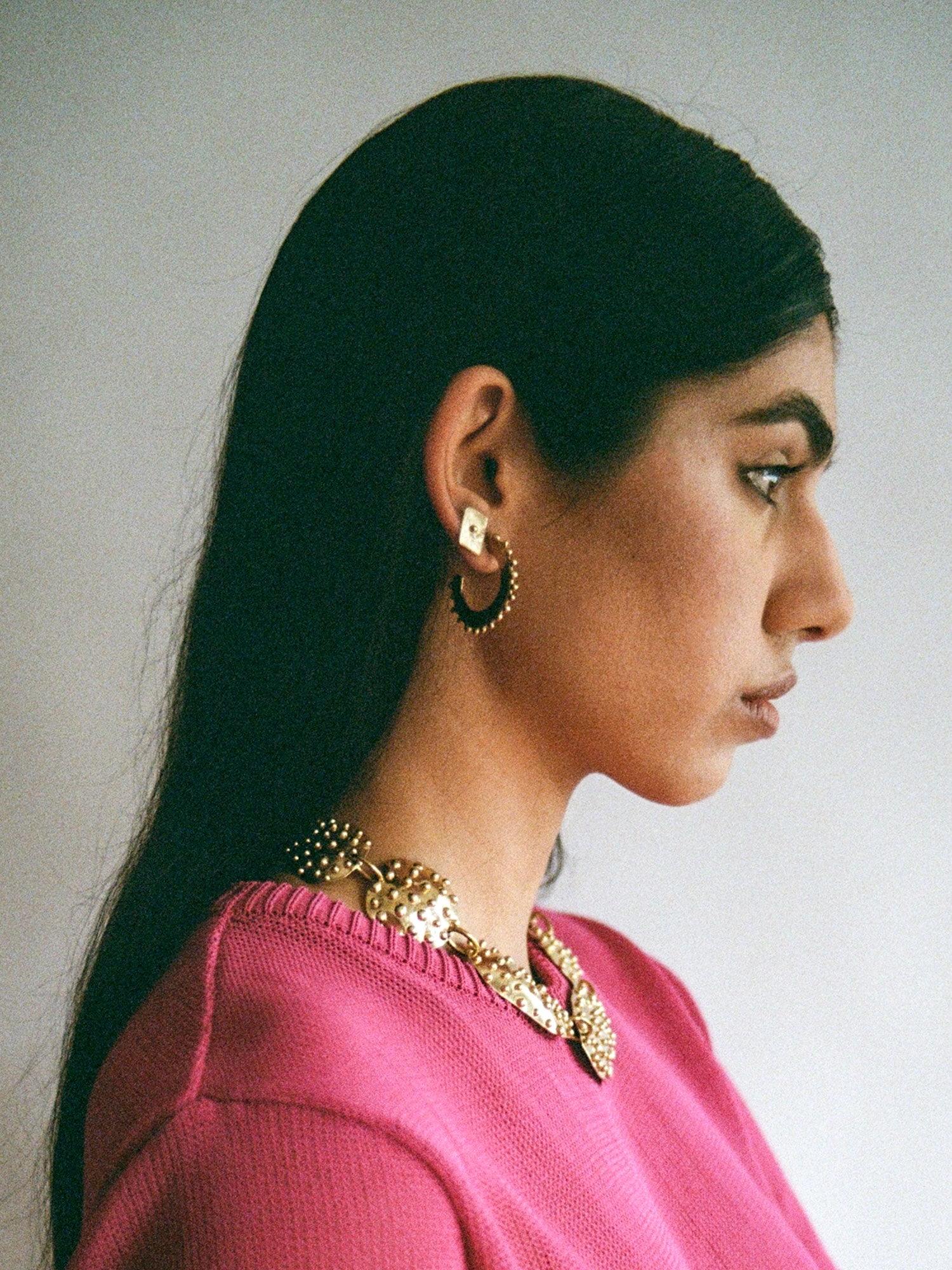 UFA Large Brass Thin Hoop Earrings by Michelle Ross