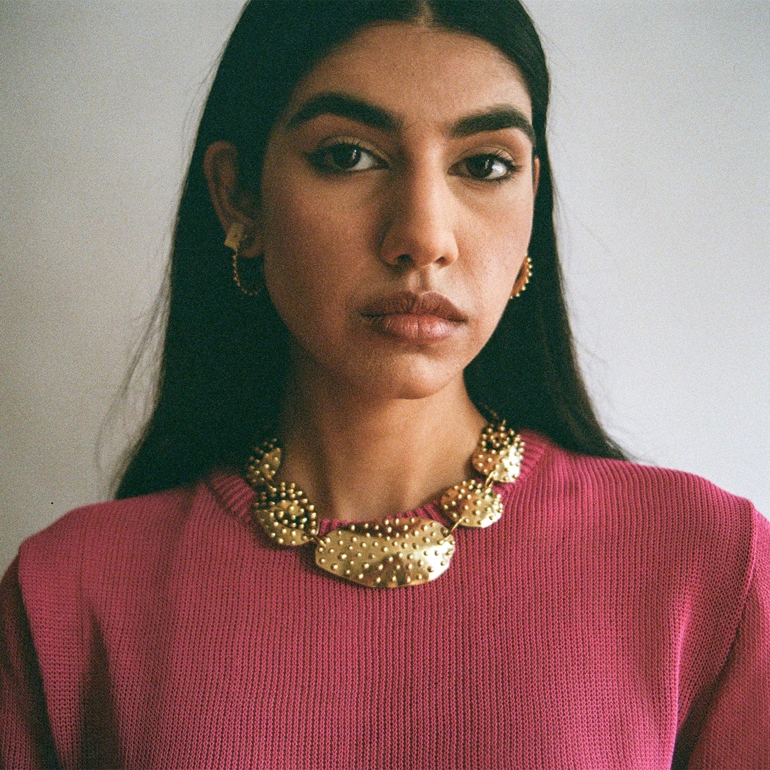 UFA Large Brass Thin Hoop Earrings by Michelle Ross