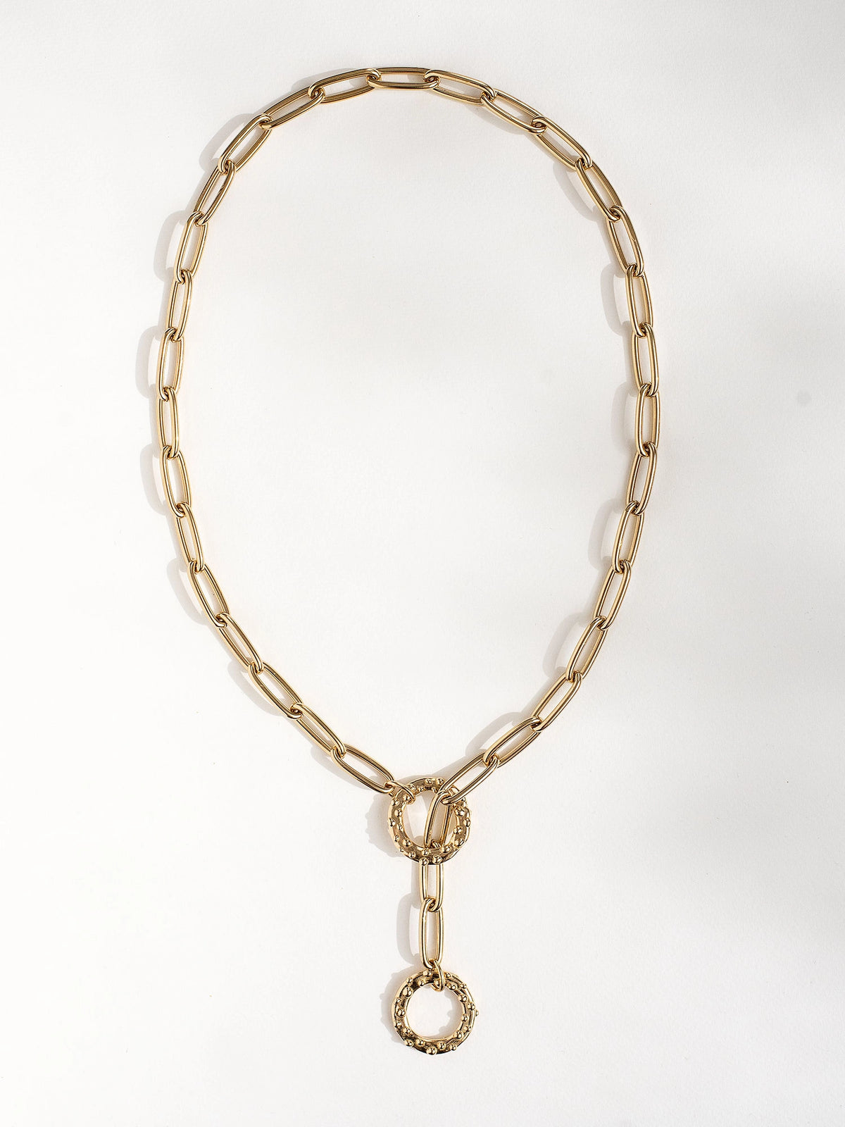 Unai Brass Chain Lariat Necklace by Michelle Ross
