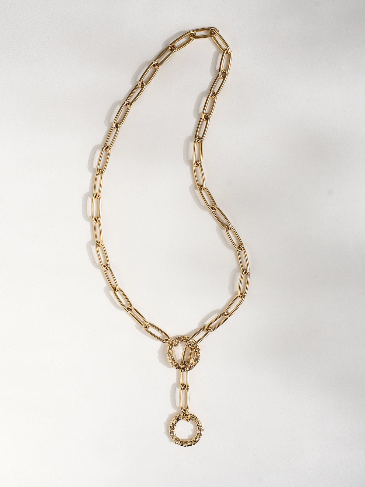 Unai Brass Chain Lariat Necklace by Michelle Ross