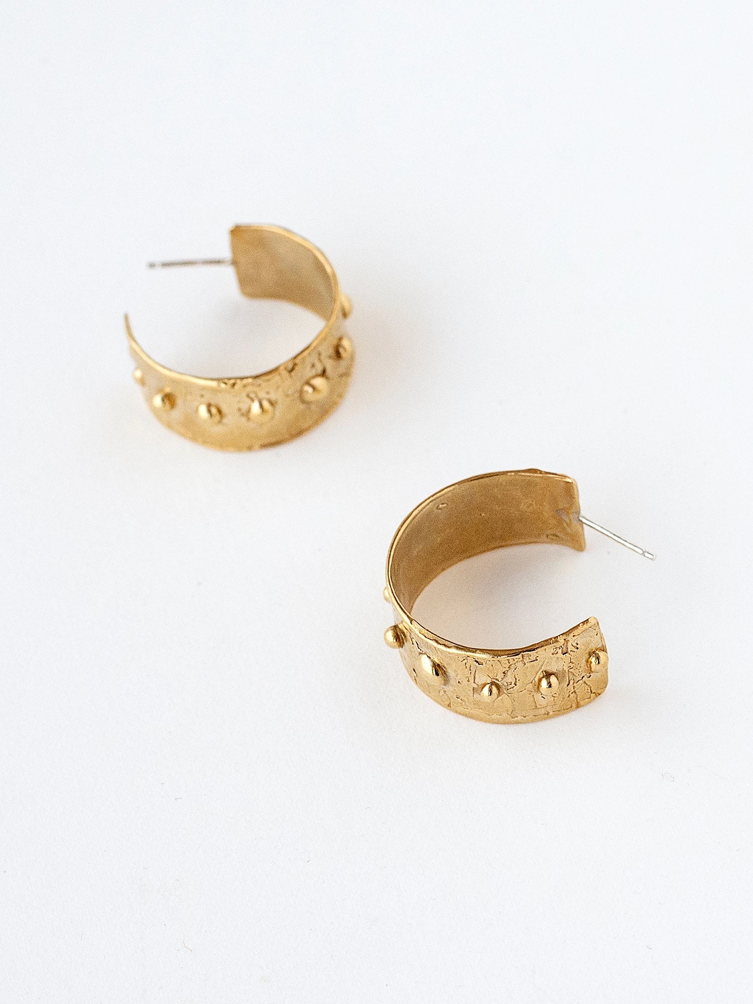 Urso Handmade Solid Brass Hoop Earrings by Michelle Ross