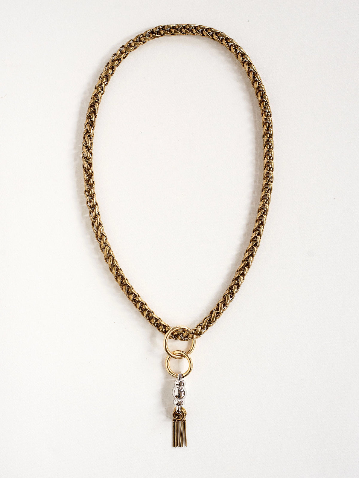 Zale Brass and Rhodium Chain Pendant Necklace Michelle Ross