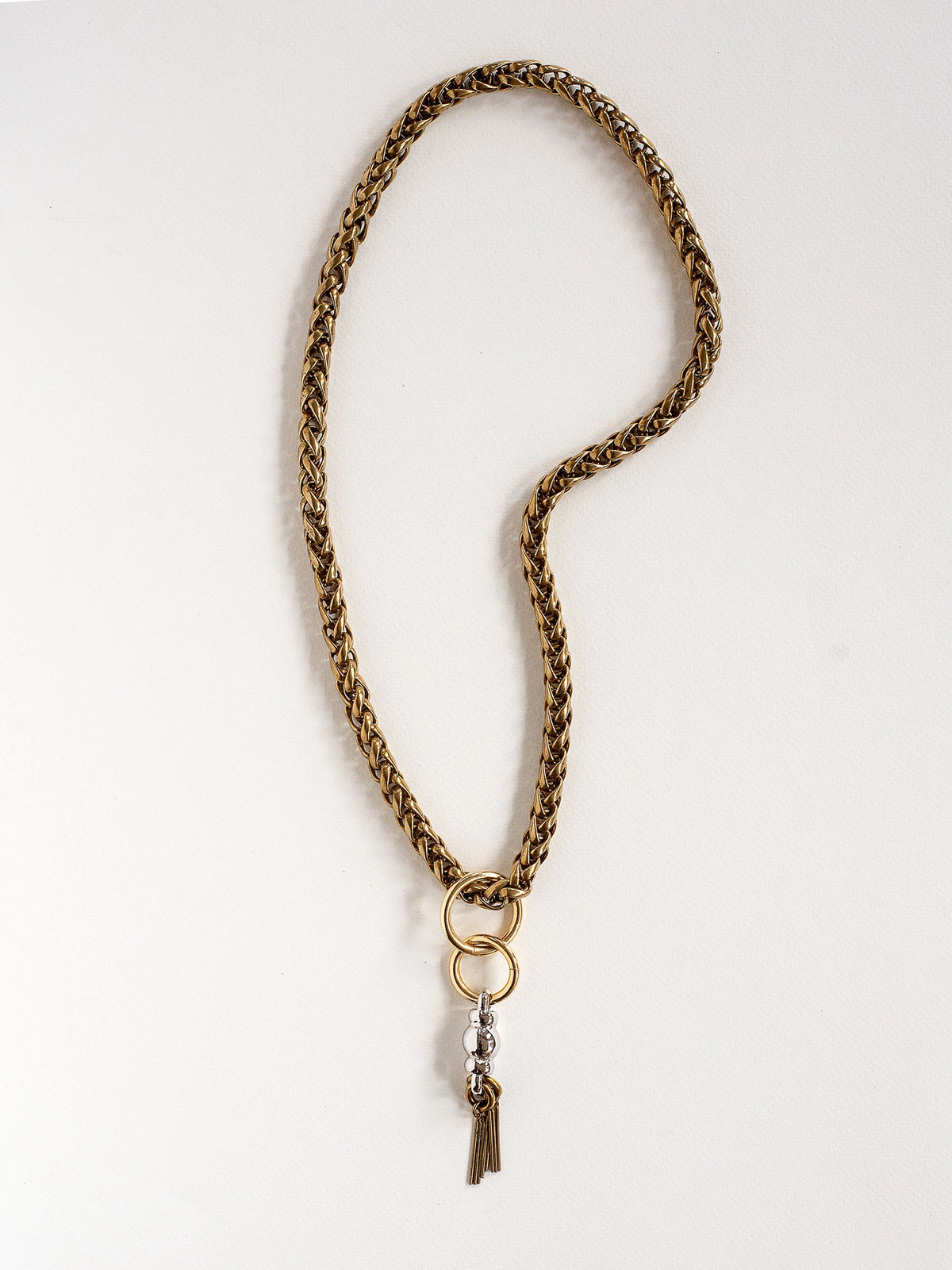 Zale Brass and Rhodium Chain Pendant Necklace Michelle Ross