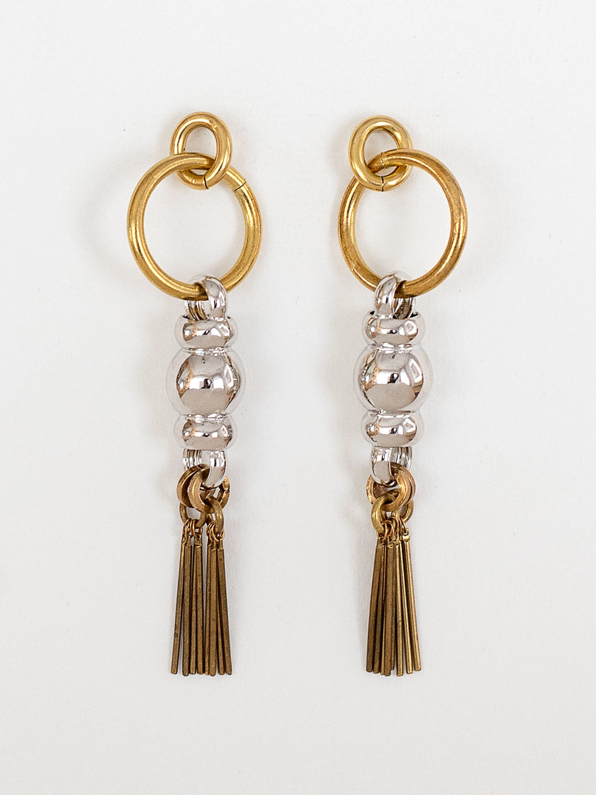 Zoe Brass Two Tone Earrings Michelle Ross