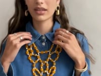 Benni Brass Gold Earrings and Marinelle Resin Statement Necklace Video